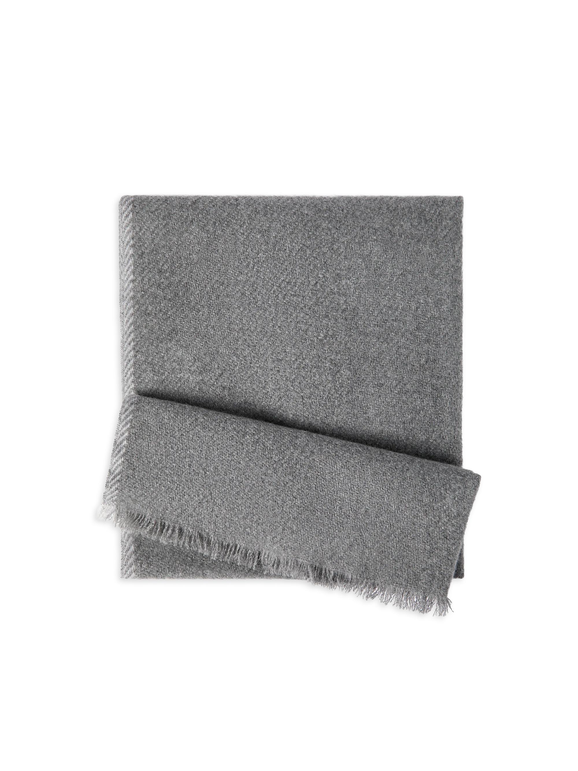 Brunello Cucinelli Men's Cashmere Diagonal Scarf Grey