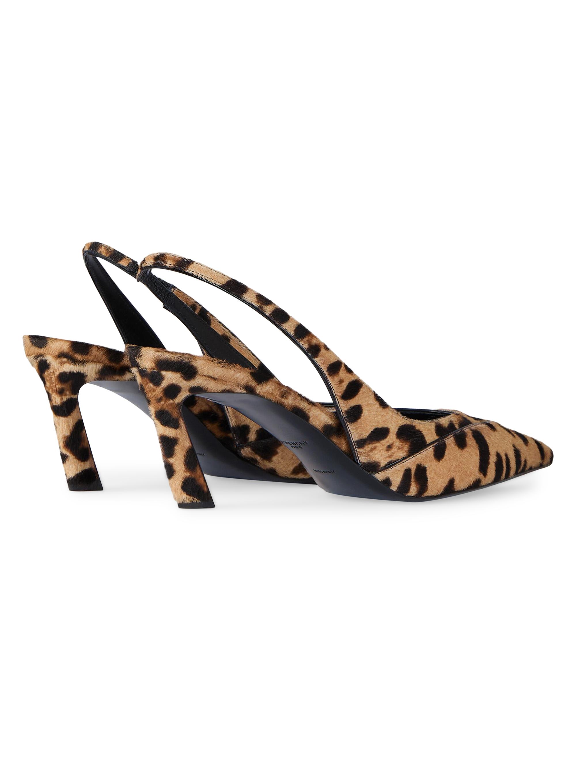 Givenchy Spiky Slingback Pumps in Pony Effect Leather with Leopard