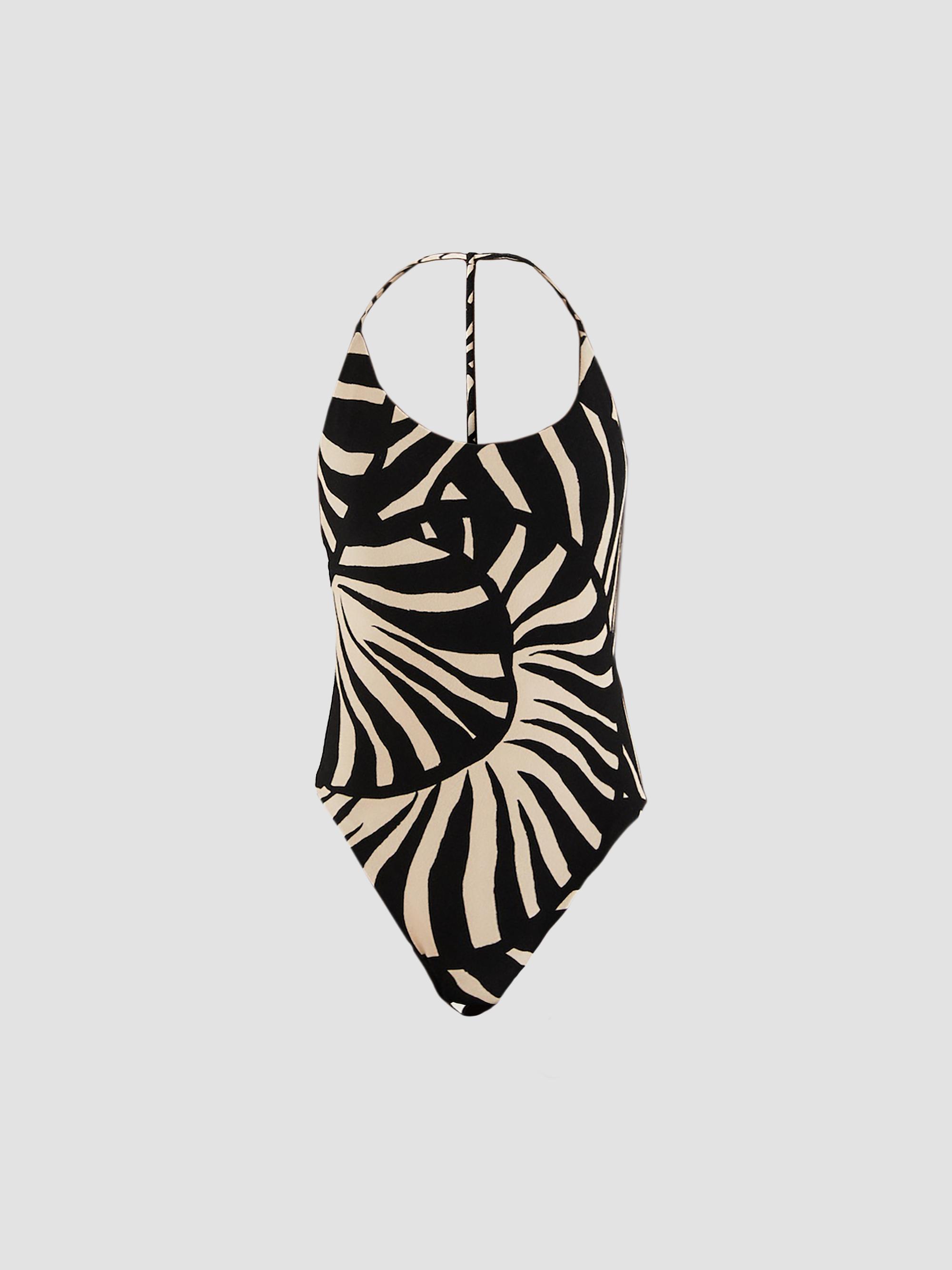 Farm Rio Women's Zebra Print One-Piece Swimsuit - Black - Size XS