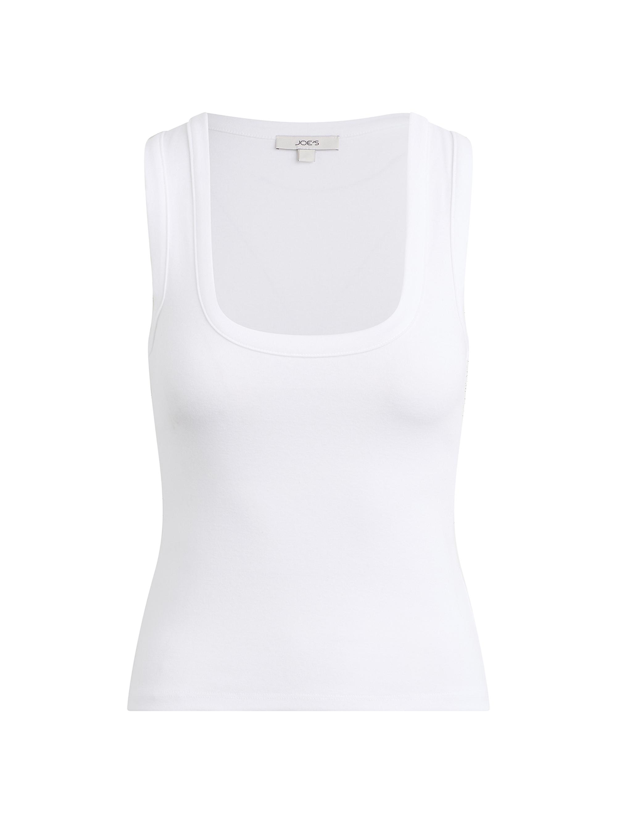Joe's Jeans Women's The U-Neck Cotton-Blend Tank - Optic White | Thumbnail 7