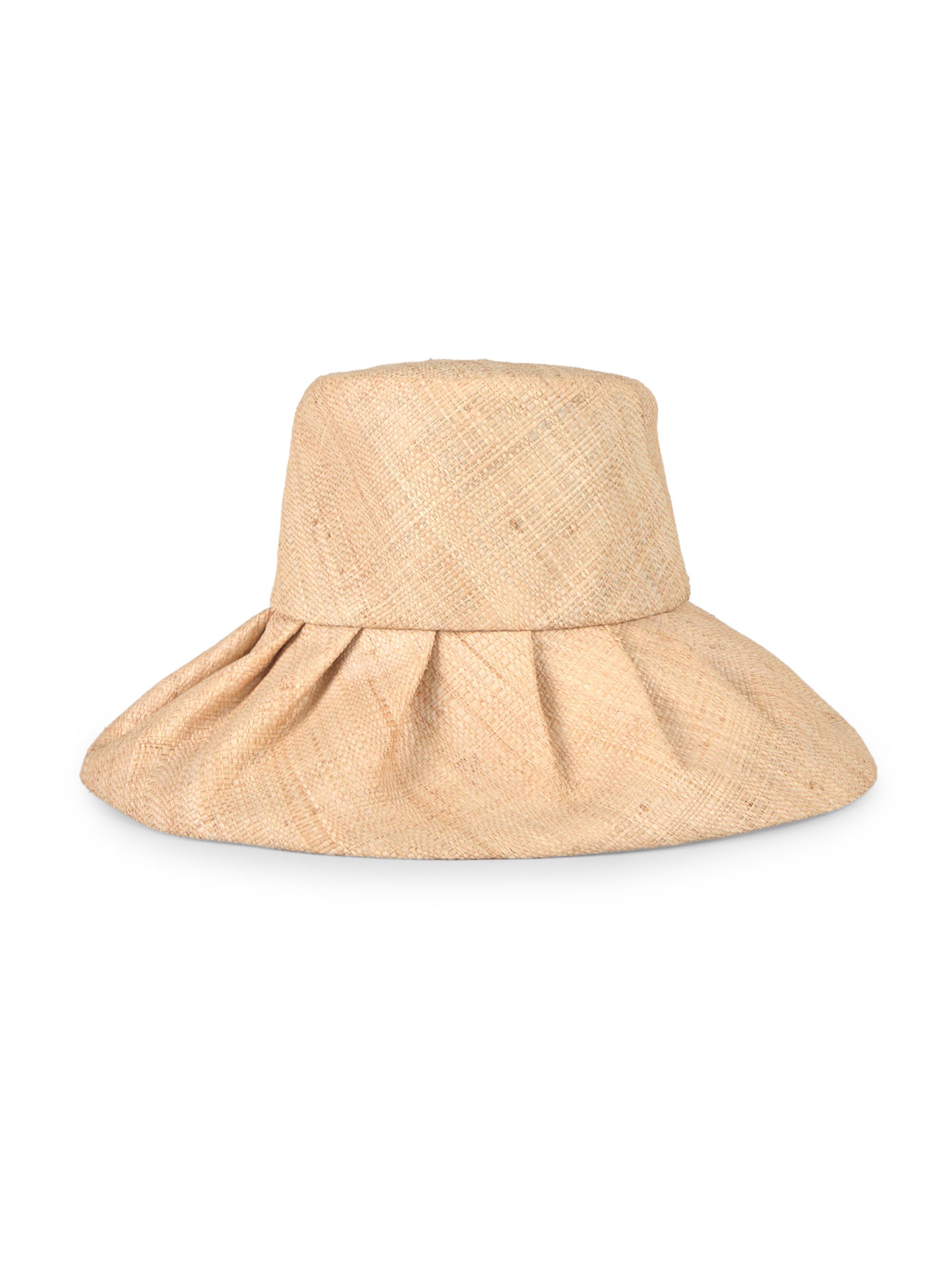 Valentino Garavani VLogo Signature Straw Bucket Hat with Leather