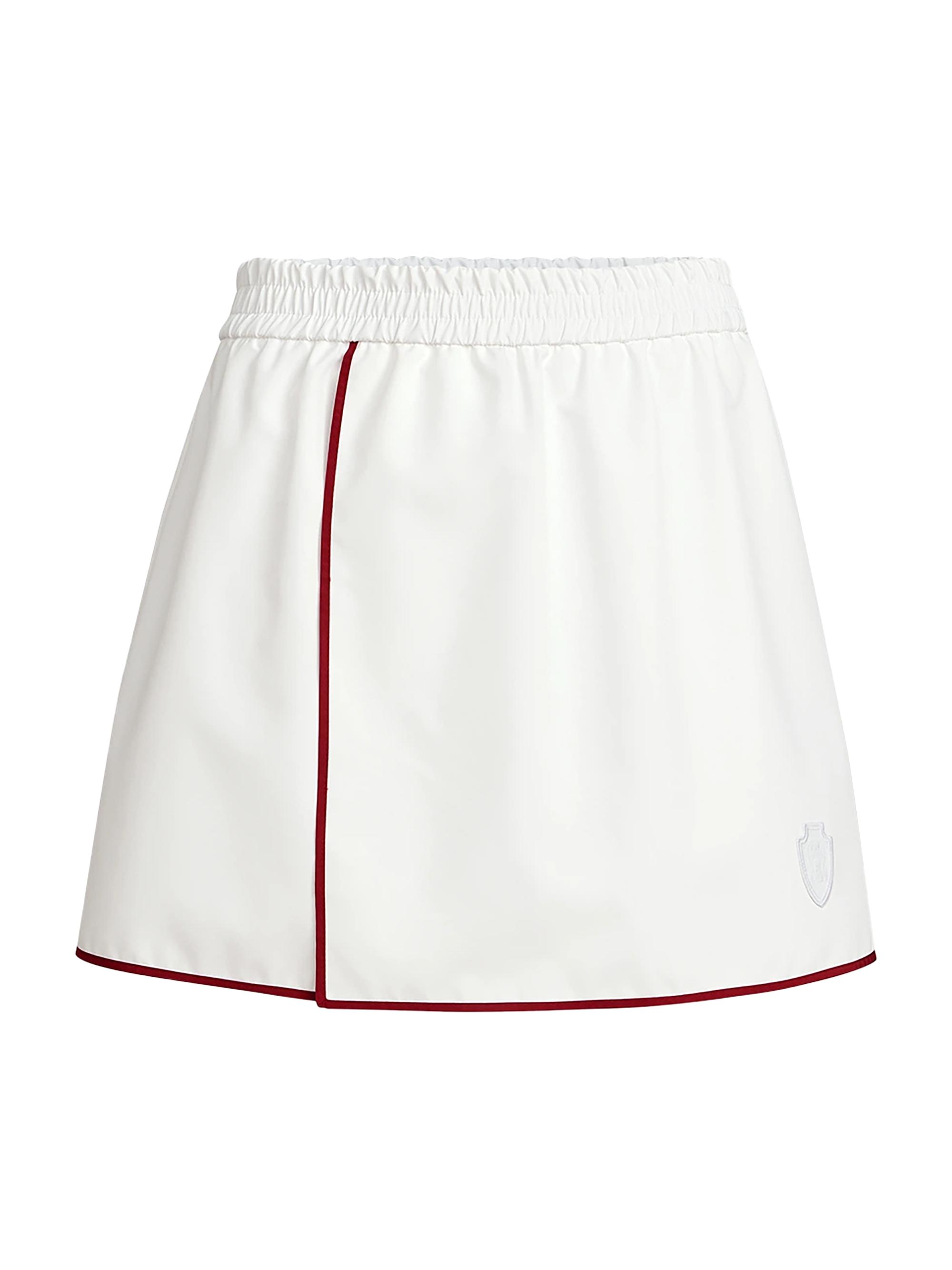 Brunello Cucinelli Women's Nylon Mini Skirt with Logo - White
