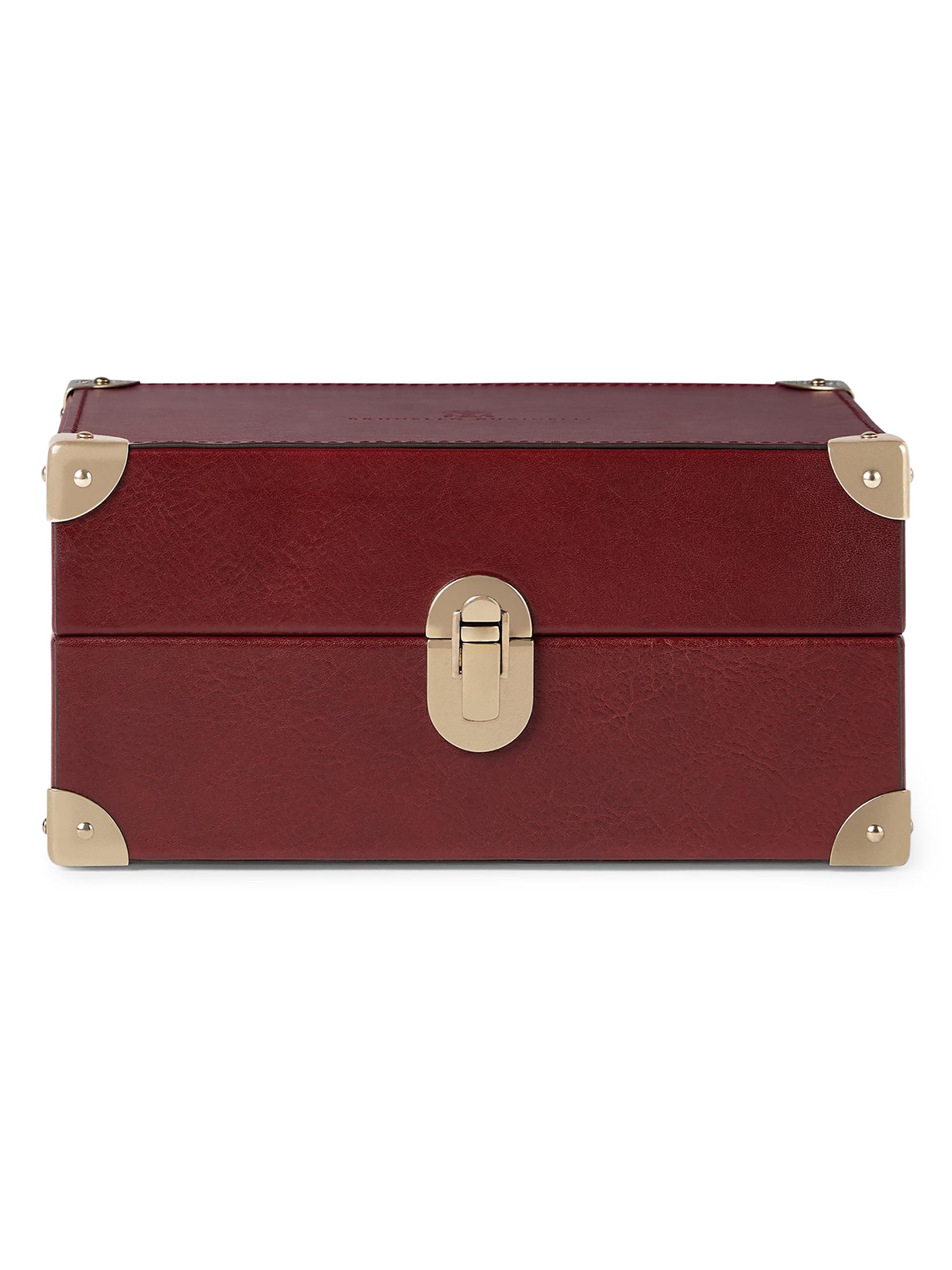 Brunello Cucinelli Burnished Calfskin Watch Organizer - Wine