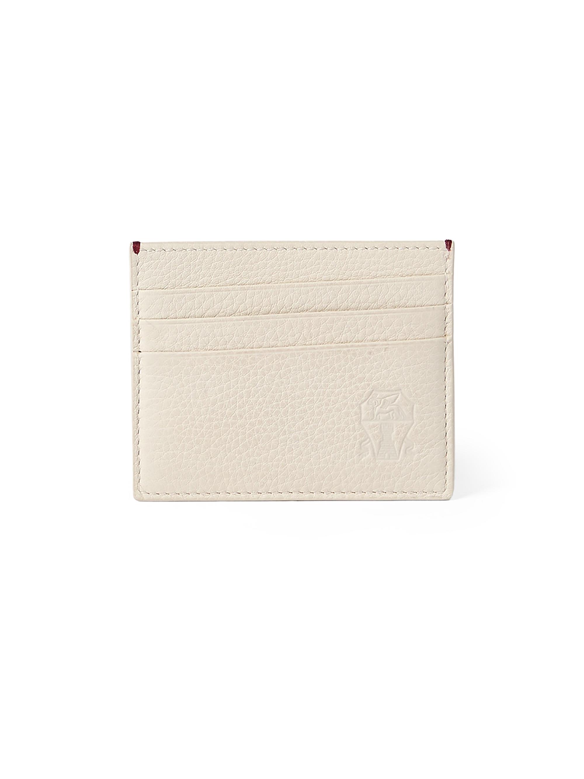 Brunello Cucinelli Men's Fine Grain Calfskin Card Holder - Chalk