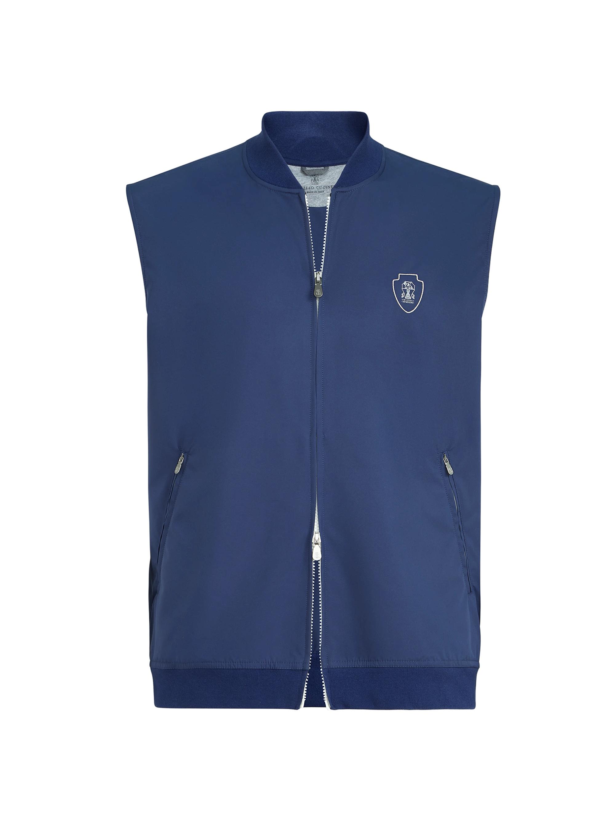 Brunello Cucinelli Men's Nylon Vest with Logo - White