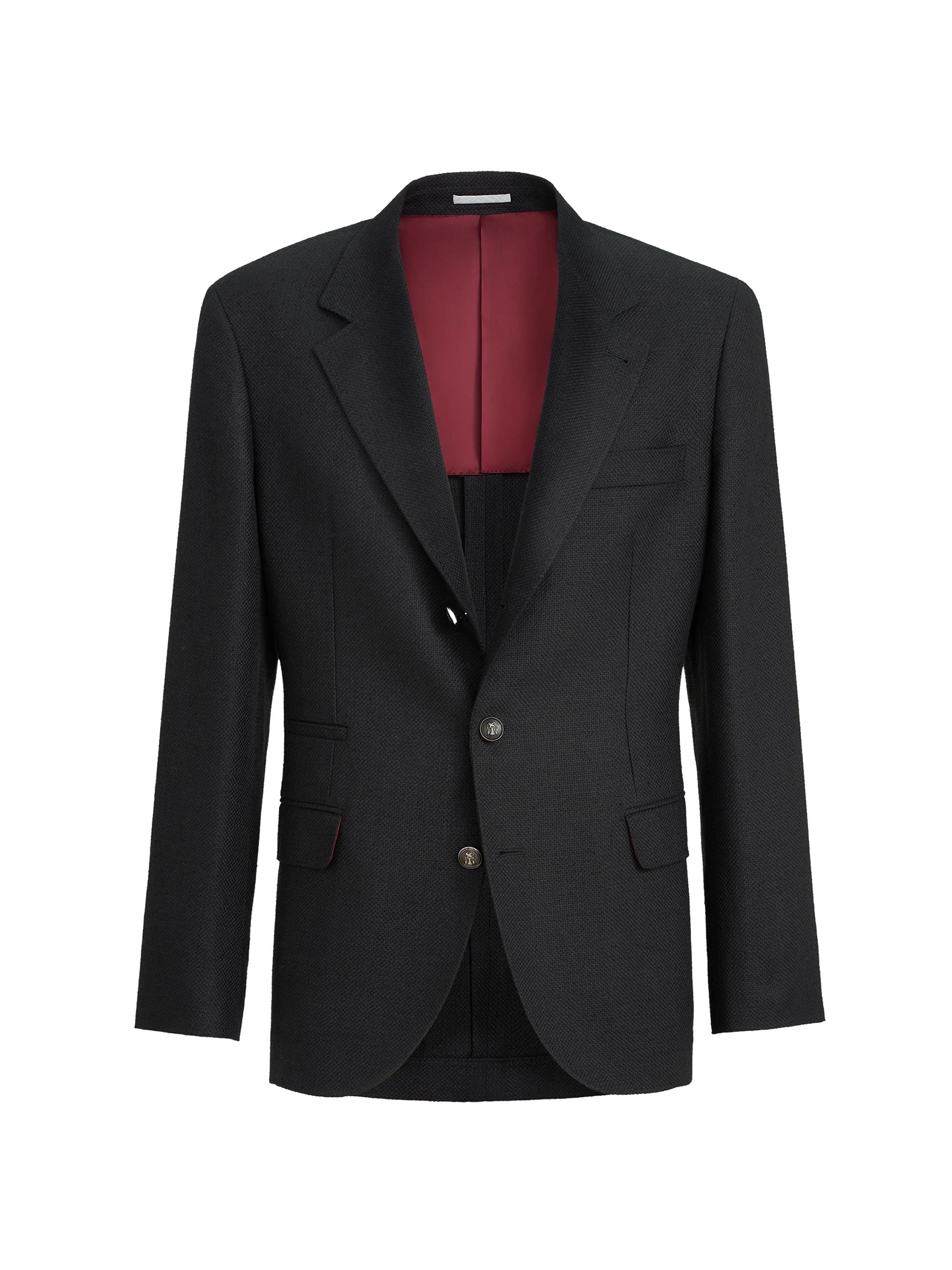 Brunello Cucinelli Silk, Linen and Wool Hopsack Deconstructed