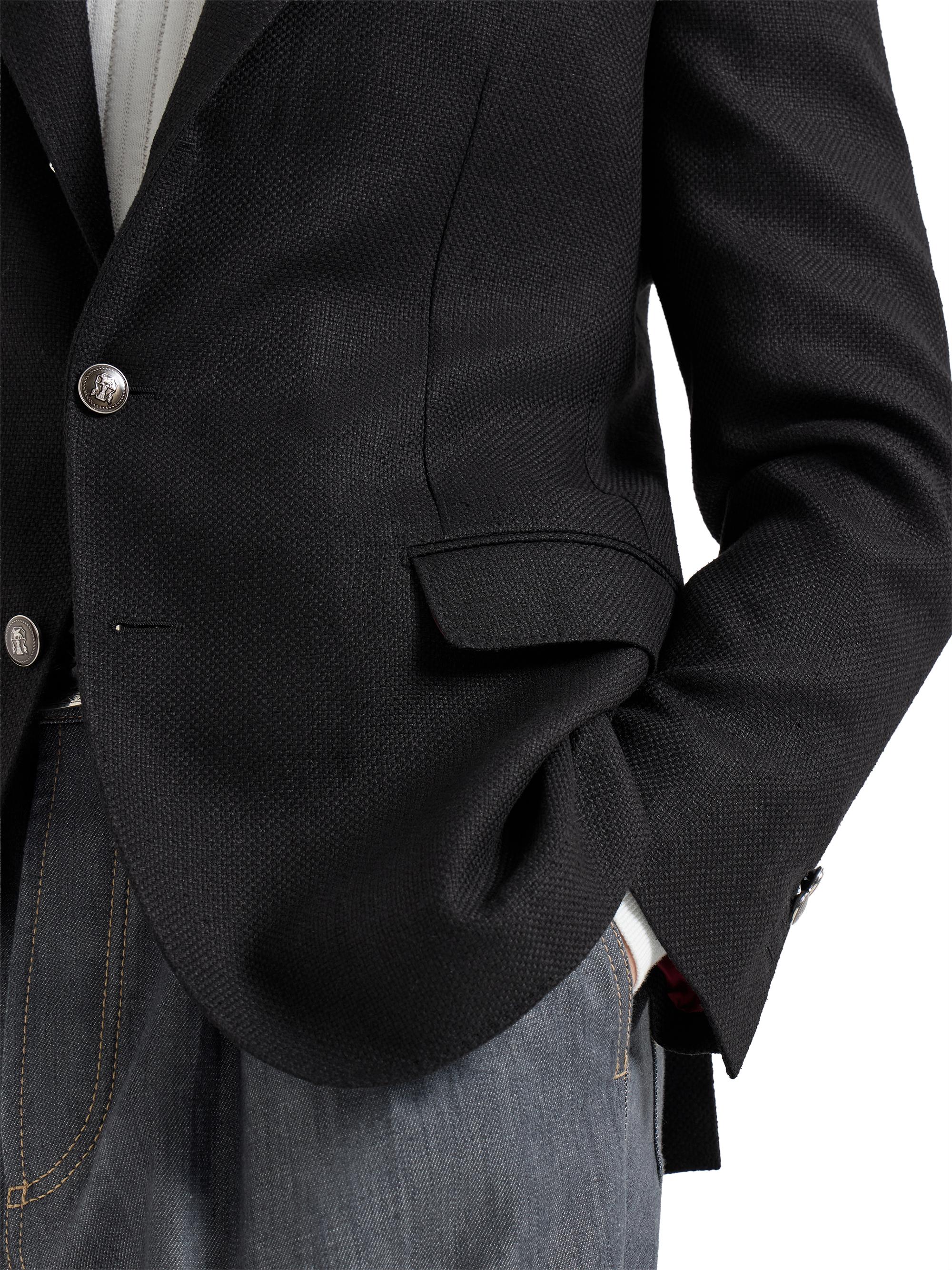 Brunello Cucinelli Silk, Linen and Wool Hopsack Deconstructed