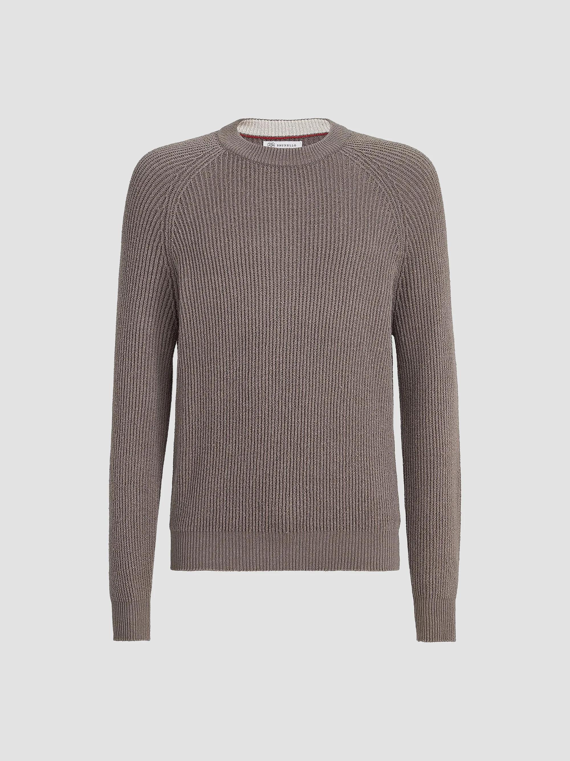 Brunello Cucinelli Virgin Wool, Silk and Cashmere Chiné Sweater