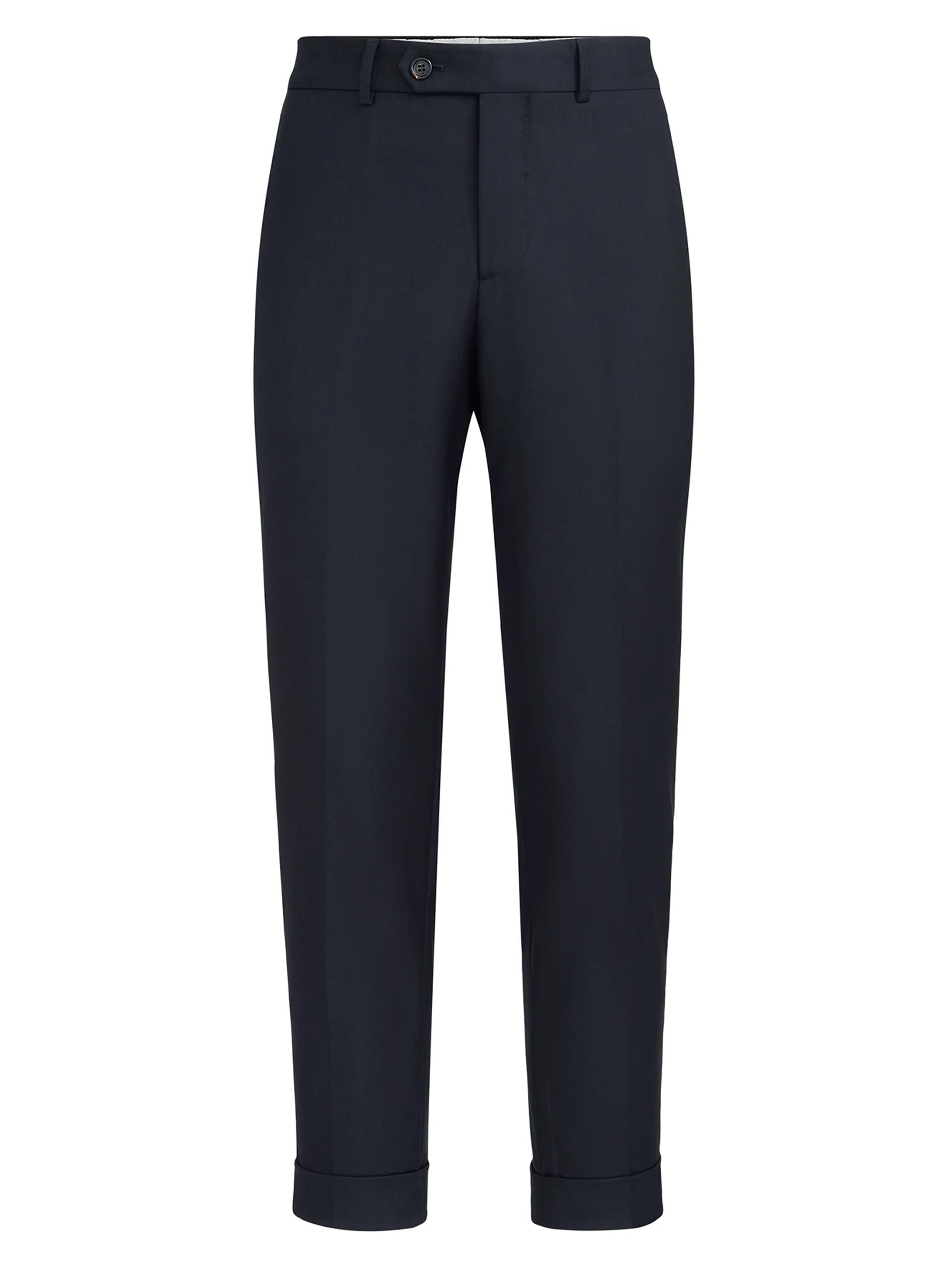 Brunello Cucinelli Men's Super 150s Virgin Wool Four Season Batavia Trousers - Black