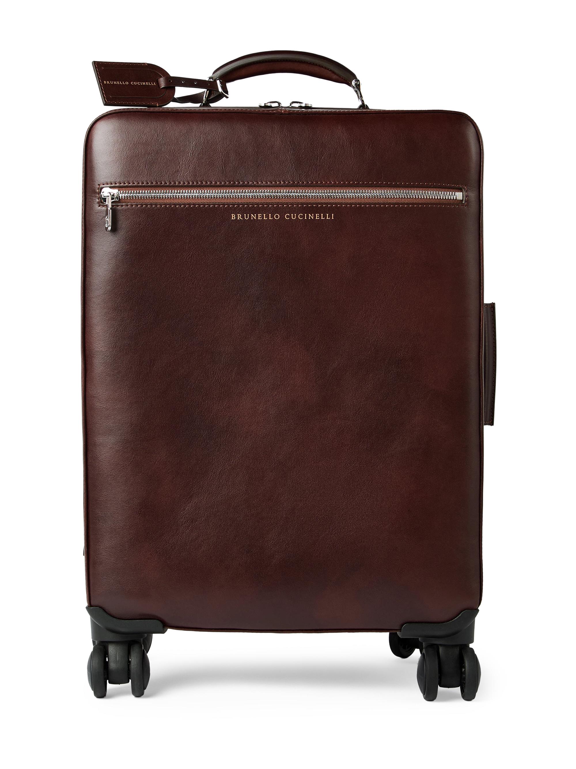 Brunello Cucinelli Calfskin Suitcase - Burgundy