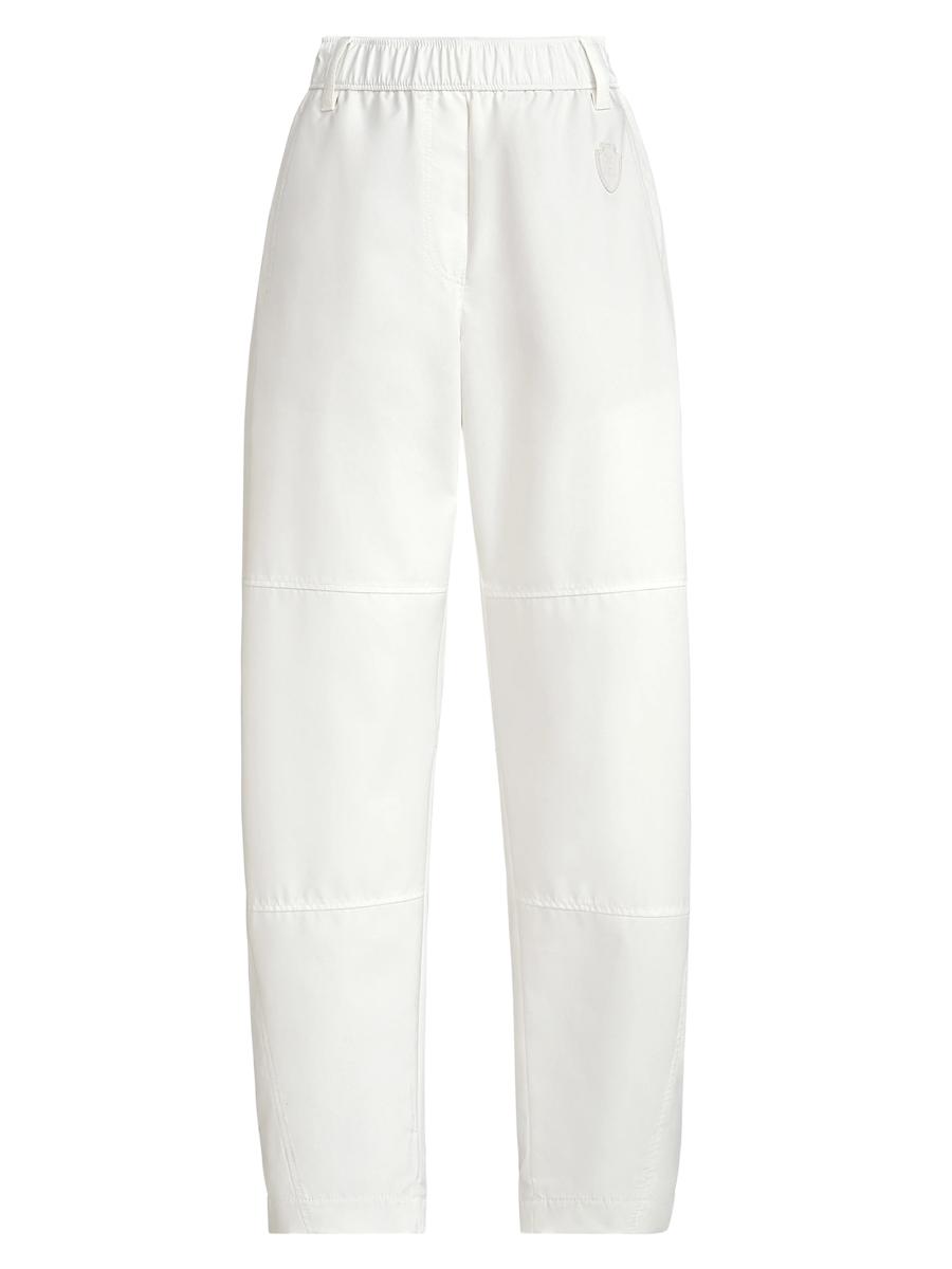 Brunello Cucinelli Women's Nylon Ergonomic Track Trousers In White