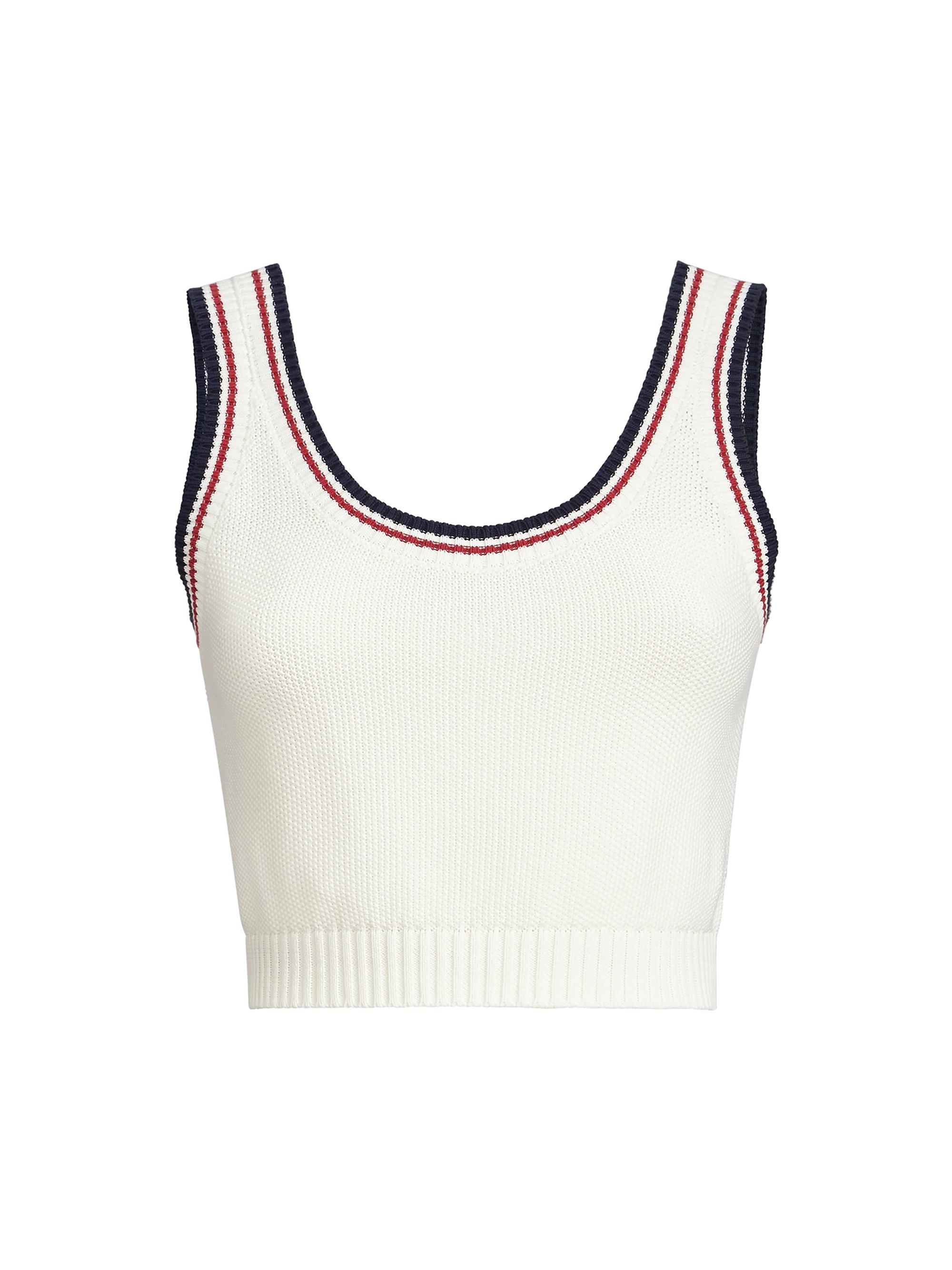 Brunello Cucinelli Women's Cotton Piqué Effect Knit Crop Top - Panama