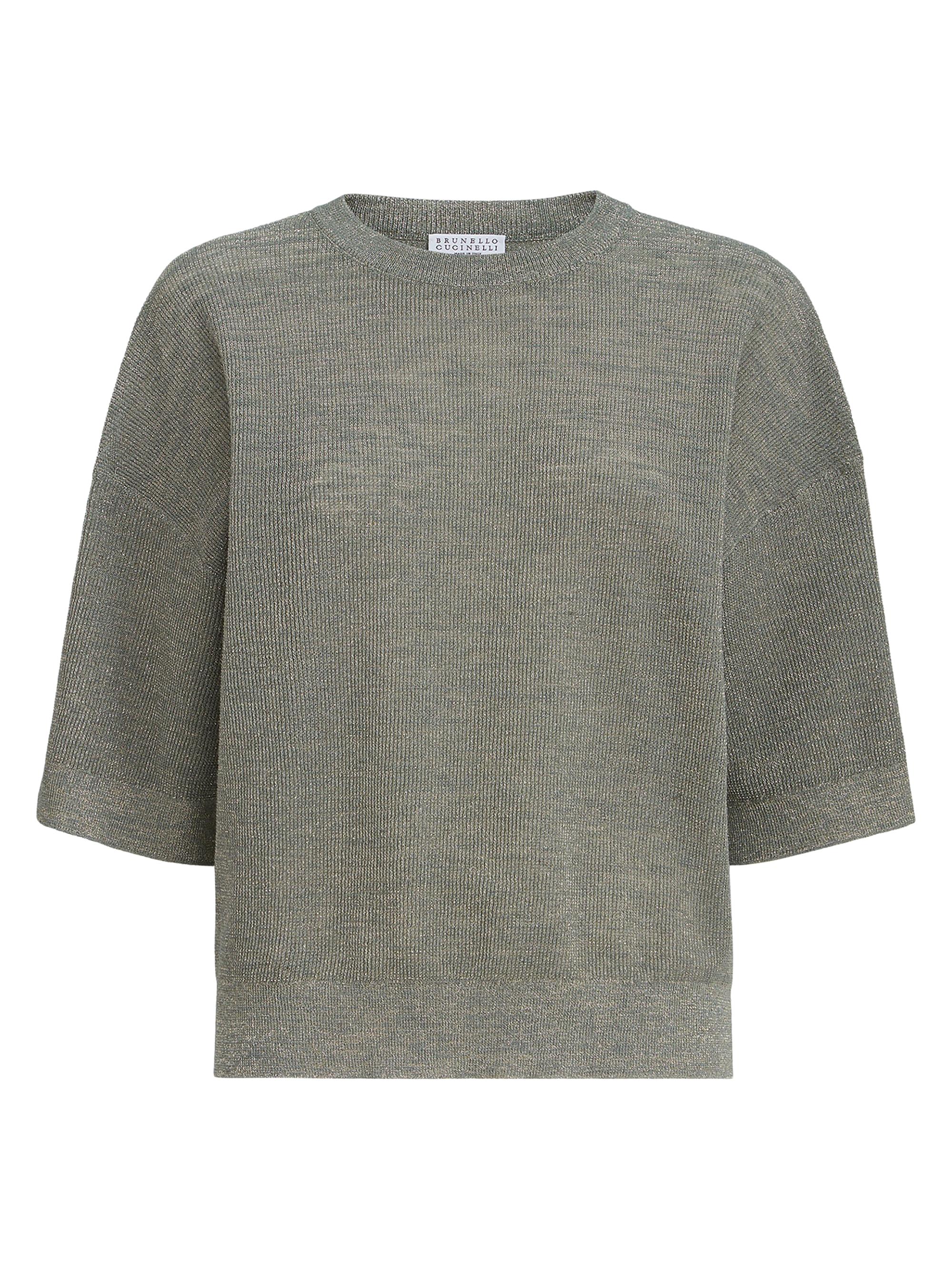 Brunello Cucinelli Women's Sparkling Linen Sweater - Military