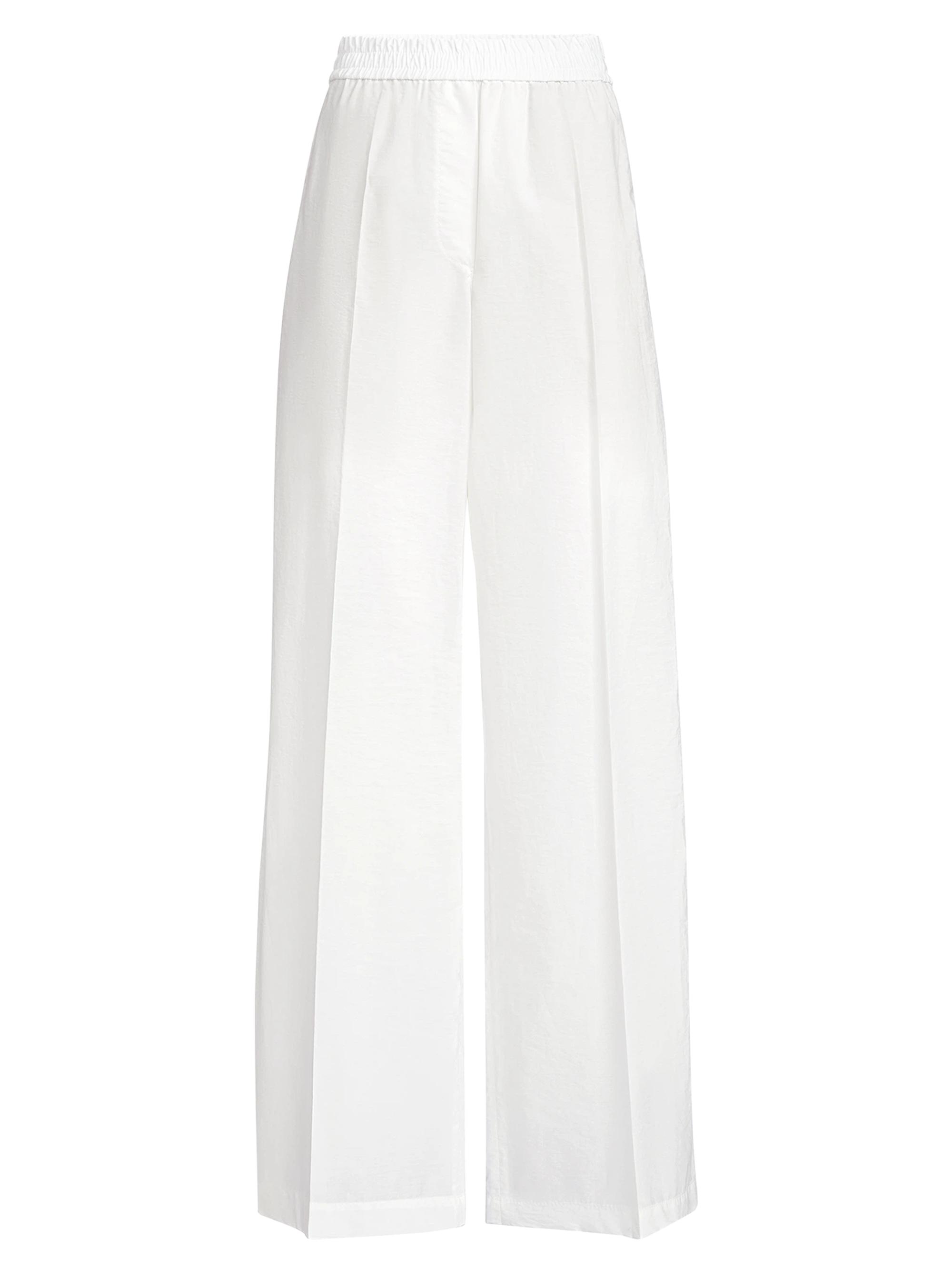 Brunello Cucinelli Women's Techno Cotton Poplin Loose Track Trousers - White
