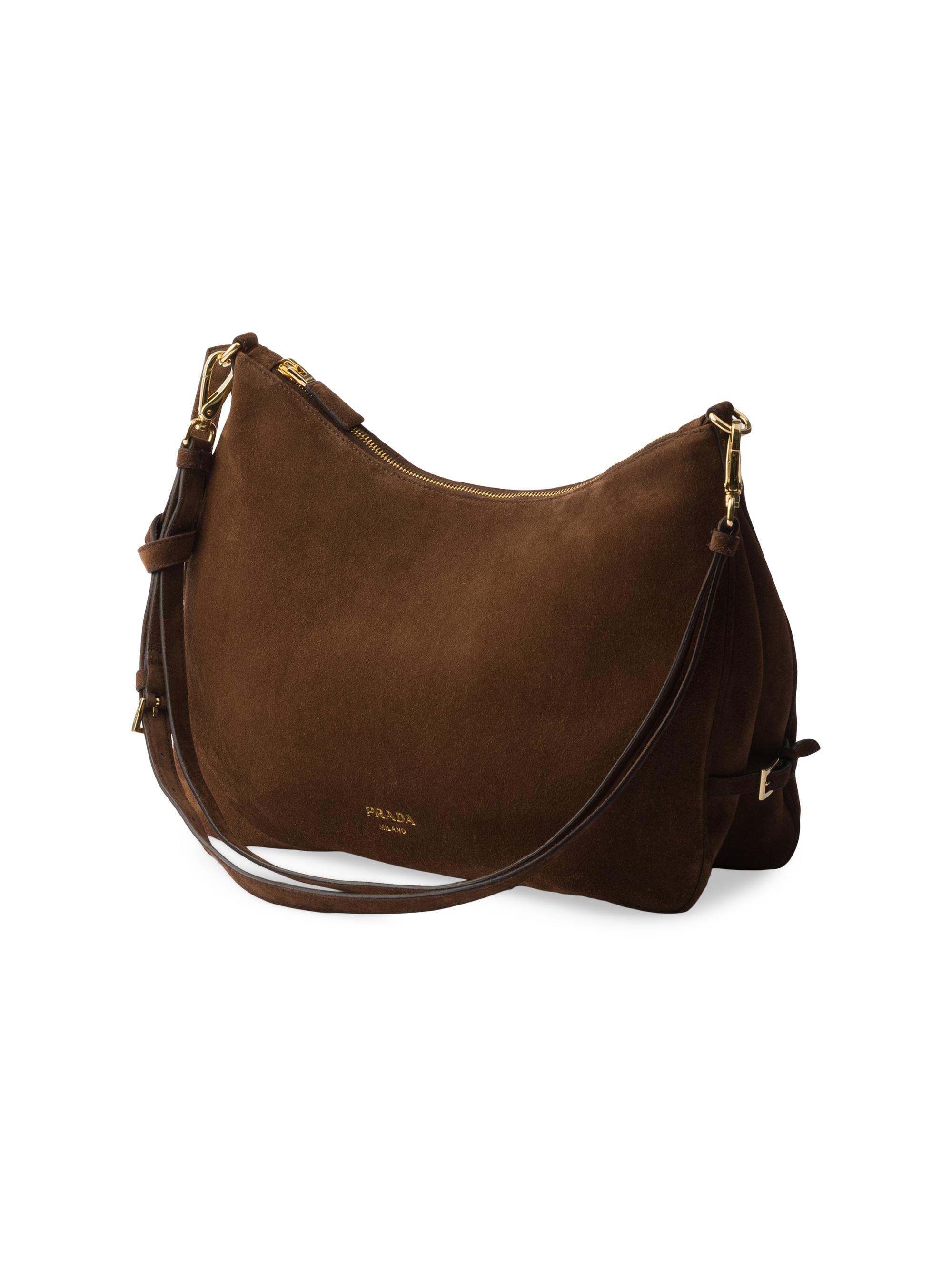 Prada Fold Large Suede Shoulder Bag | Saks Fifth Avenue