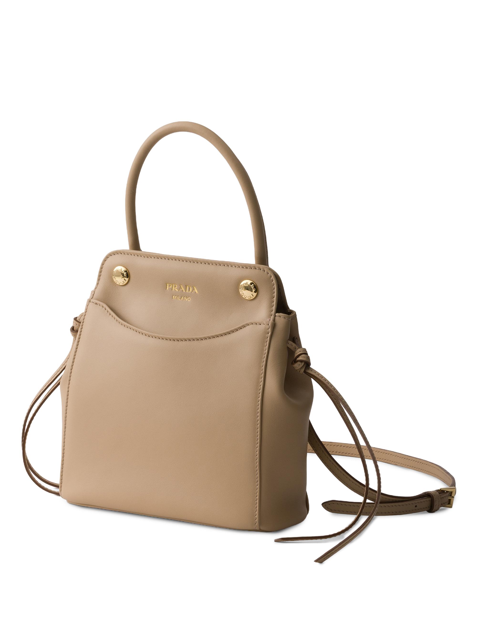 Prada Women's Carry Mini Leather Top Handle Bag - Beige Khaki | Thumbnail 2