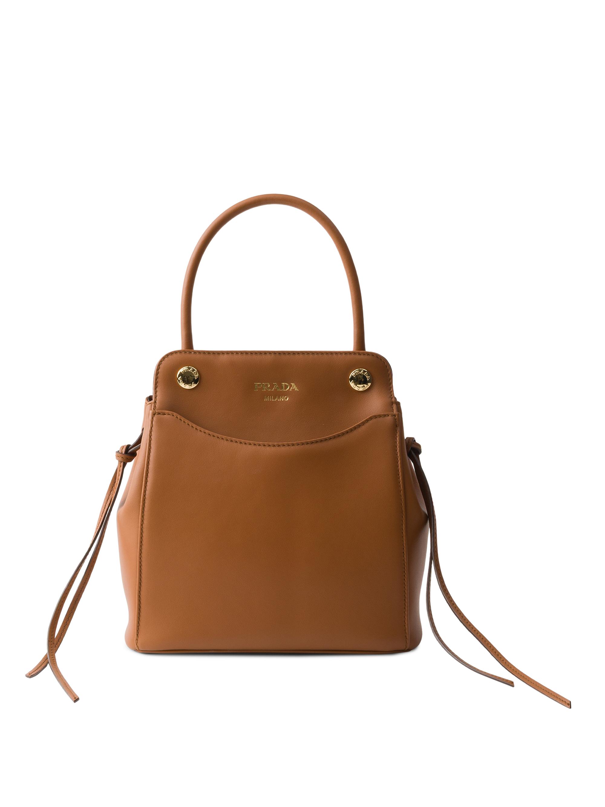 Prada Women's Carry Mini Leather Top Handle Bag - Brown