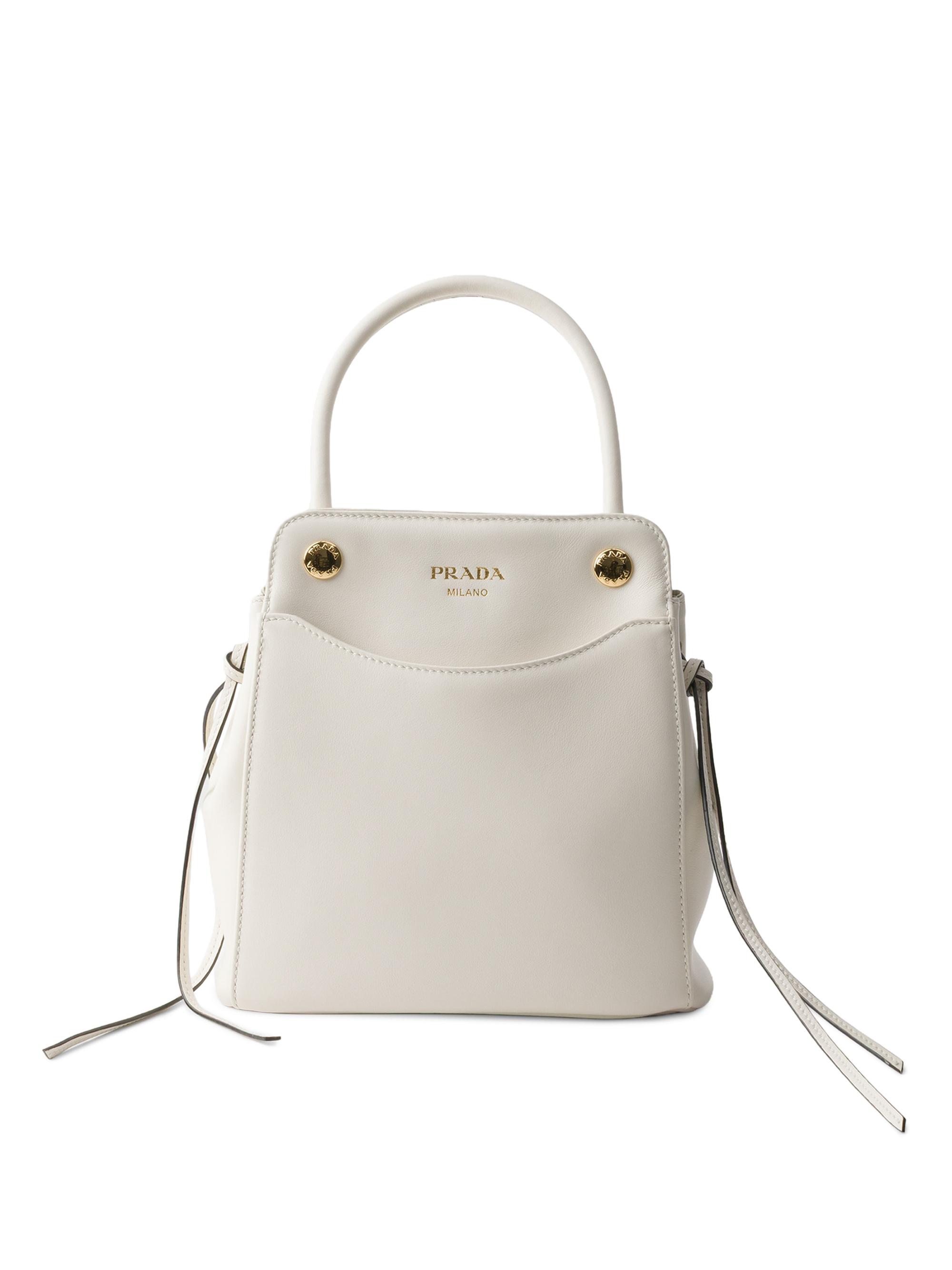 Prada Women's Carry Mini Leather Top Handle Bag - White