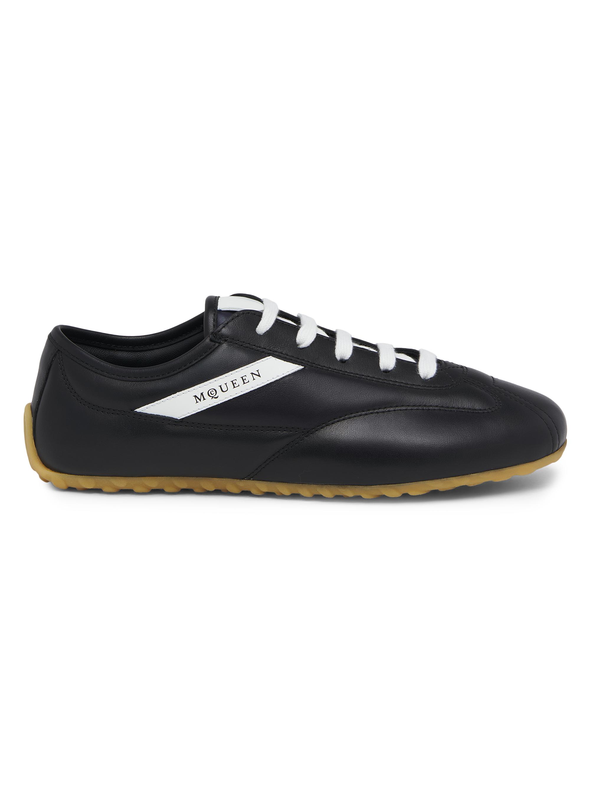 McQueen Men's Boxe Leather Low-Top Sneakers - Black White