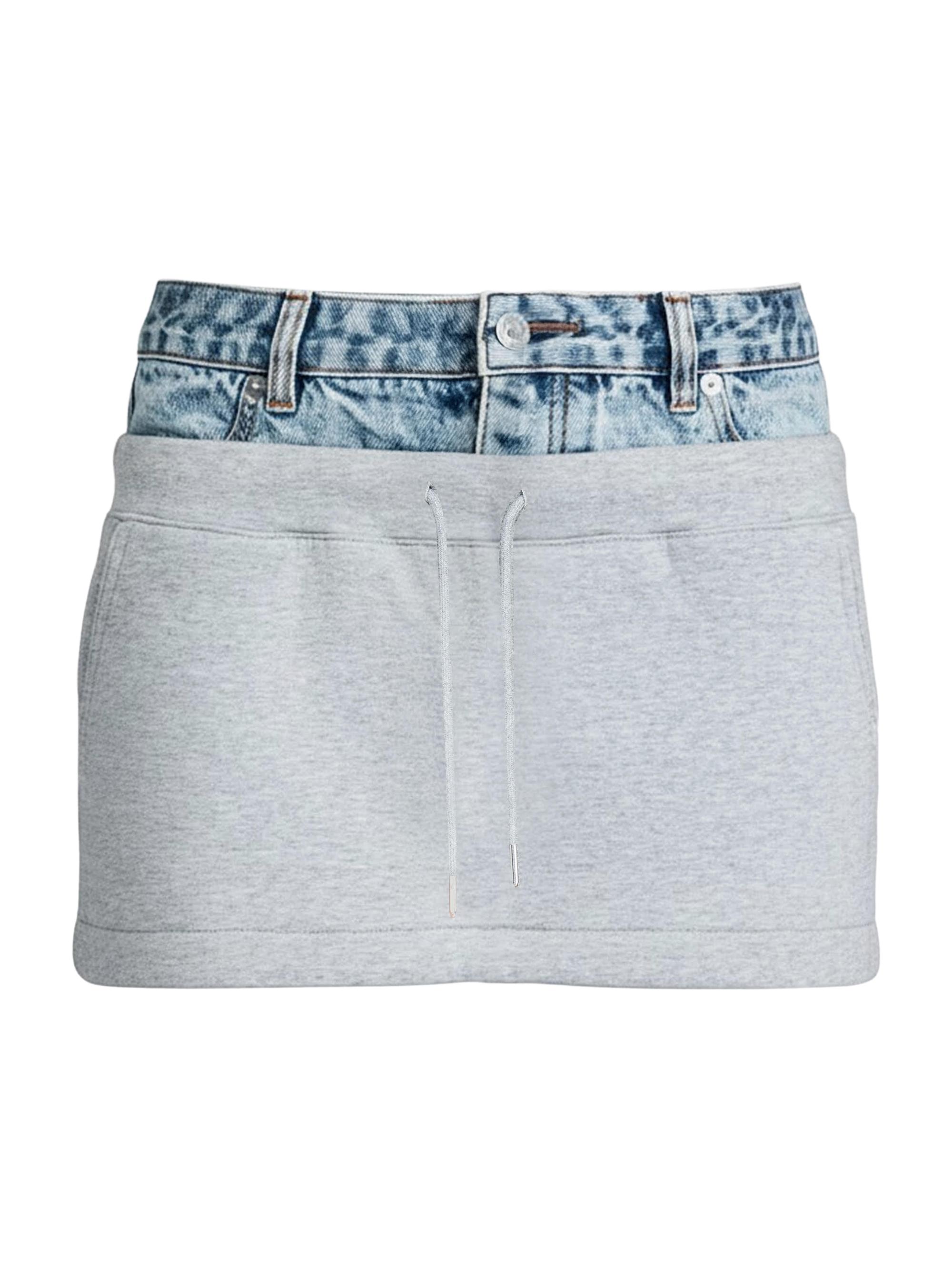 Ser.o.ya Women's Bertha Mixed-Media Miniskirt - Heathered Grey Coast