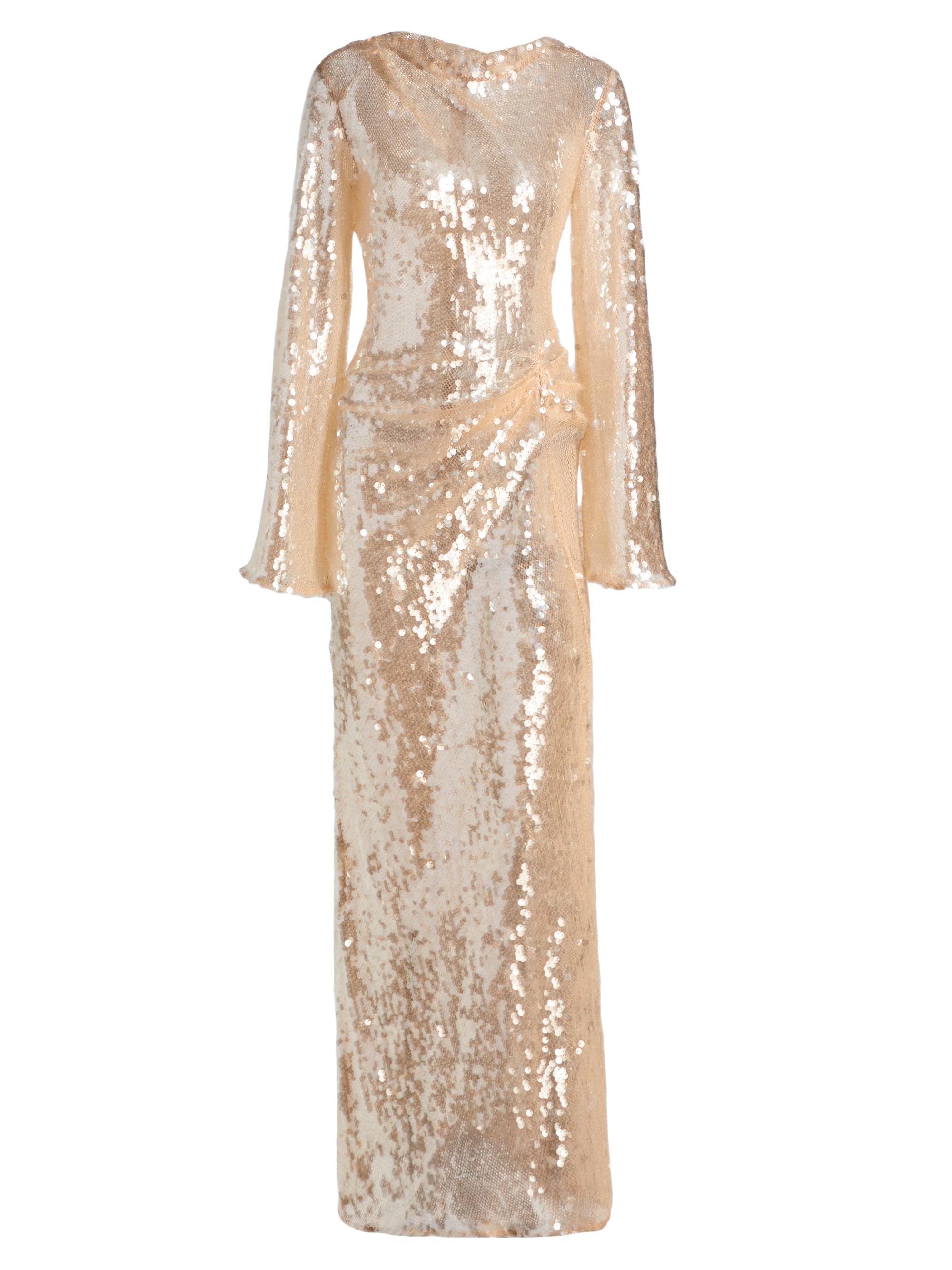 LaPointe Women's Sequined Side Tuck Gown - Ecru