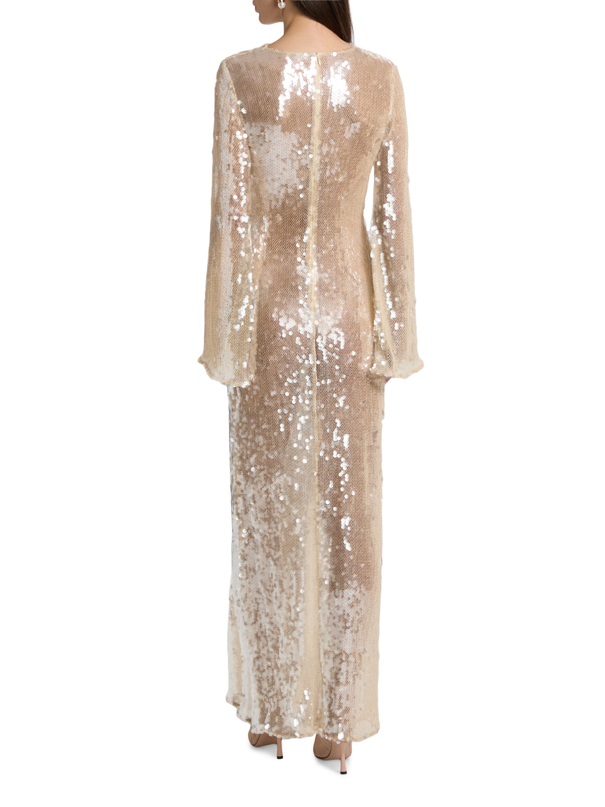 LaPointe Women's Sequined Side Tuck Gown - Ecru | Thumbnail 5