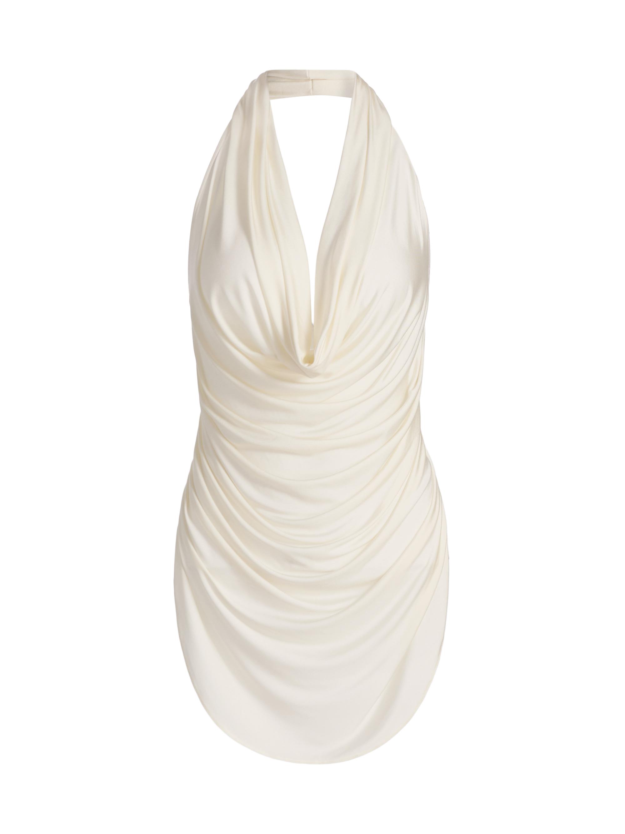 LaPointe Women's Draped Jersey Cowlneck Top - Cream