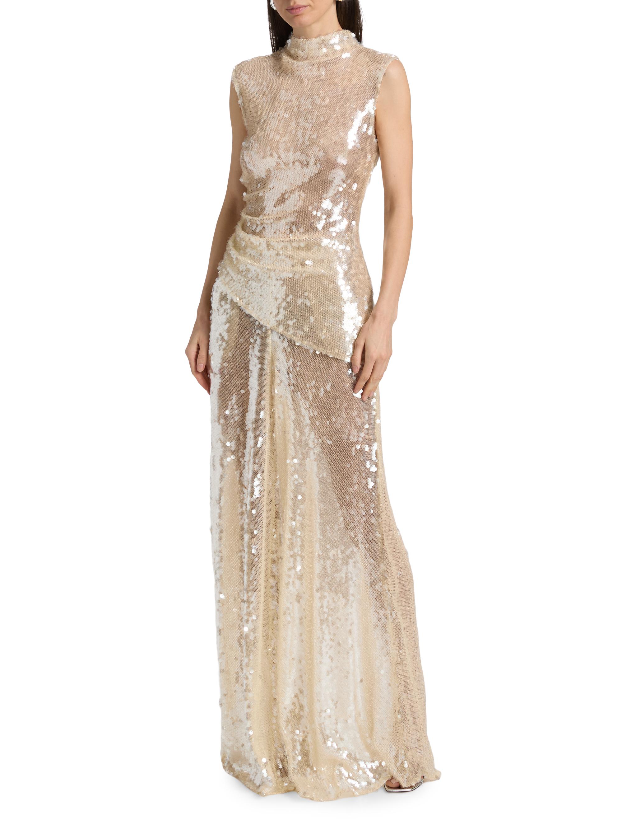 LaPointe Women's Sequined Wide-Leg Pants - Ecru | Thumbnail 2