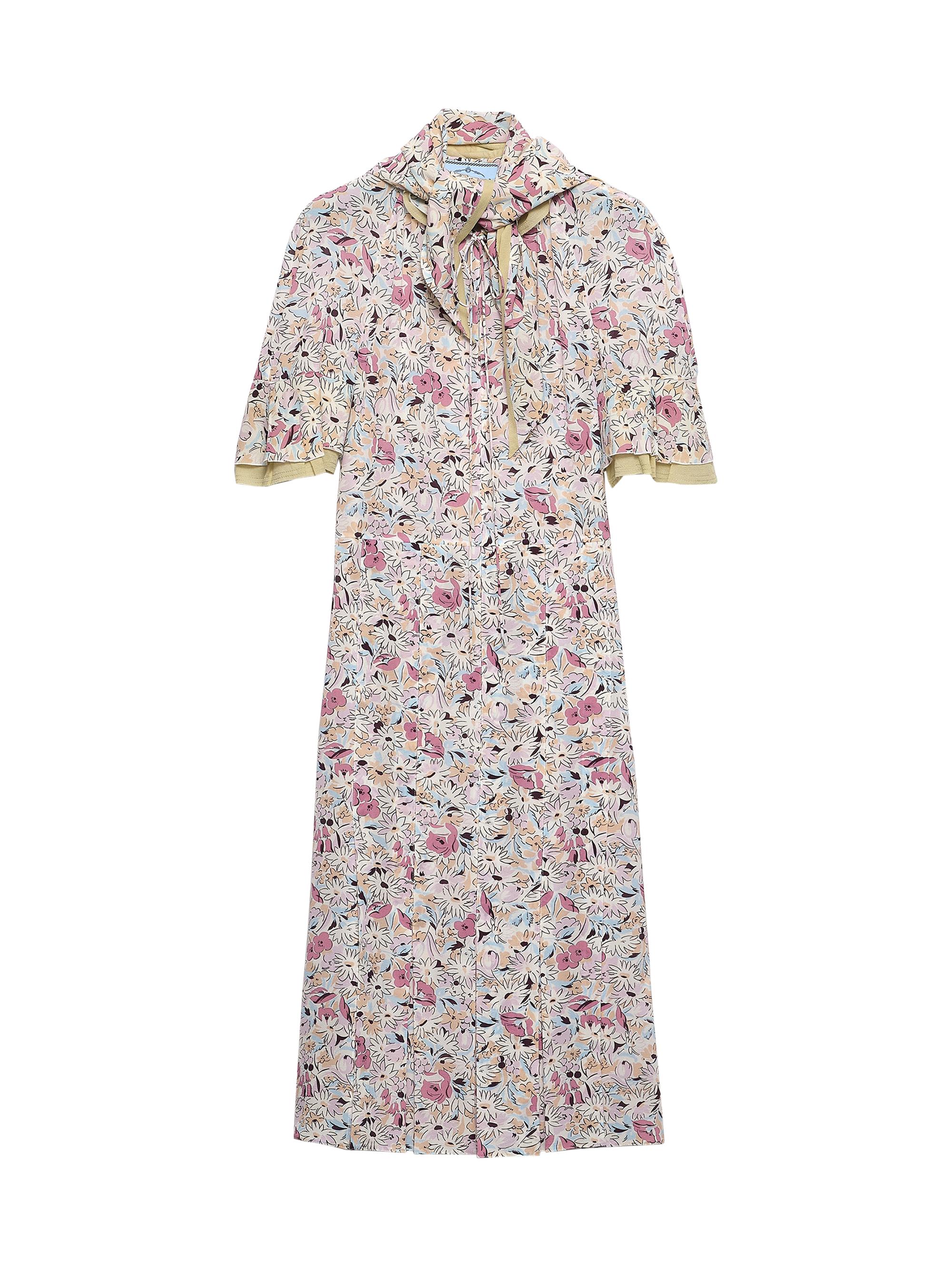 Prada Women's Floral Print Georgette Dress - Purple