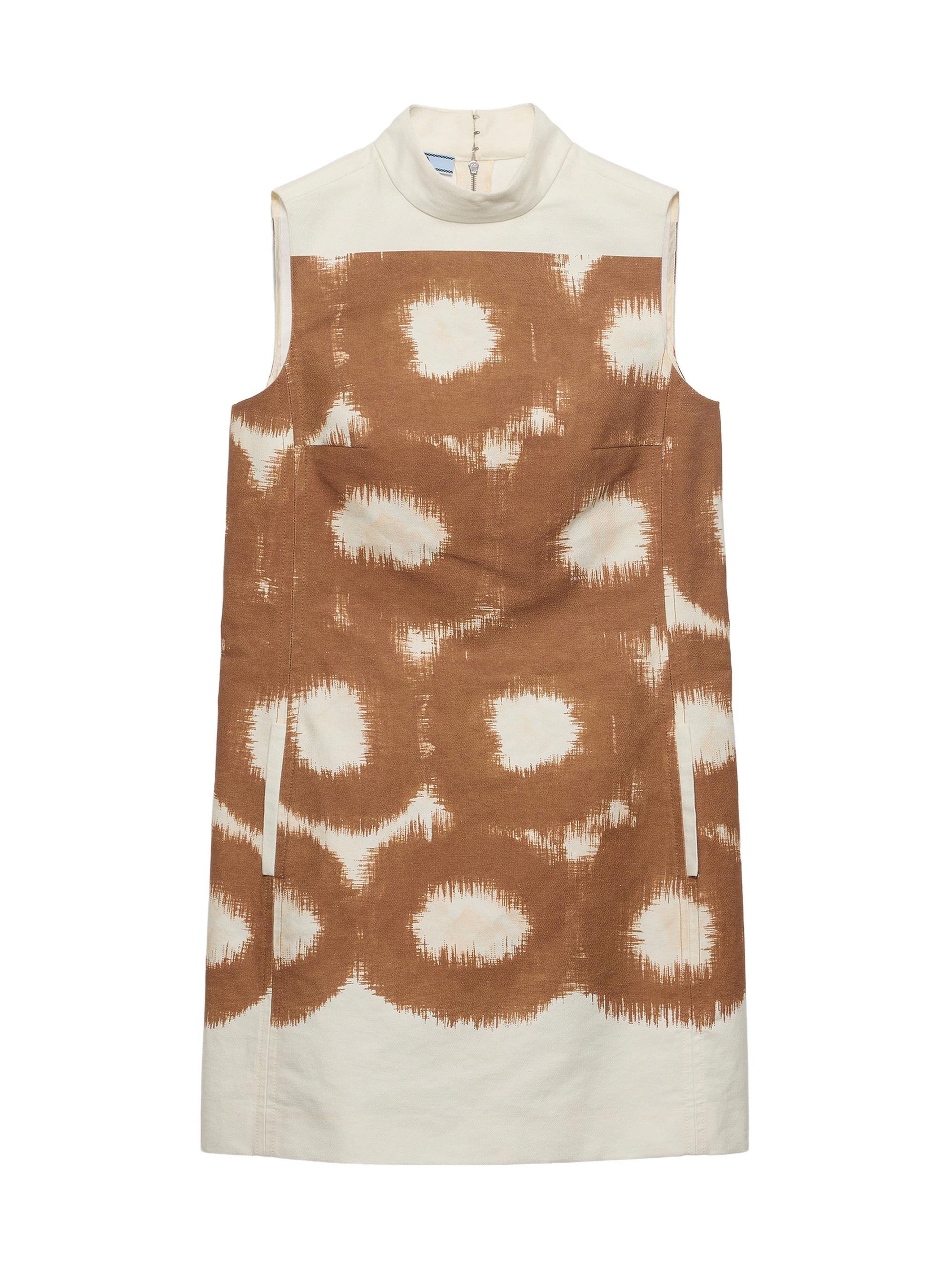 Prada Women's Printed Canvas Mini-Dress - Brown