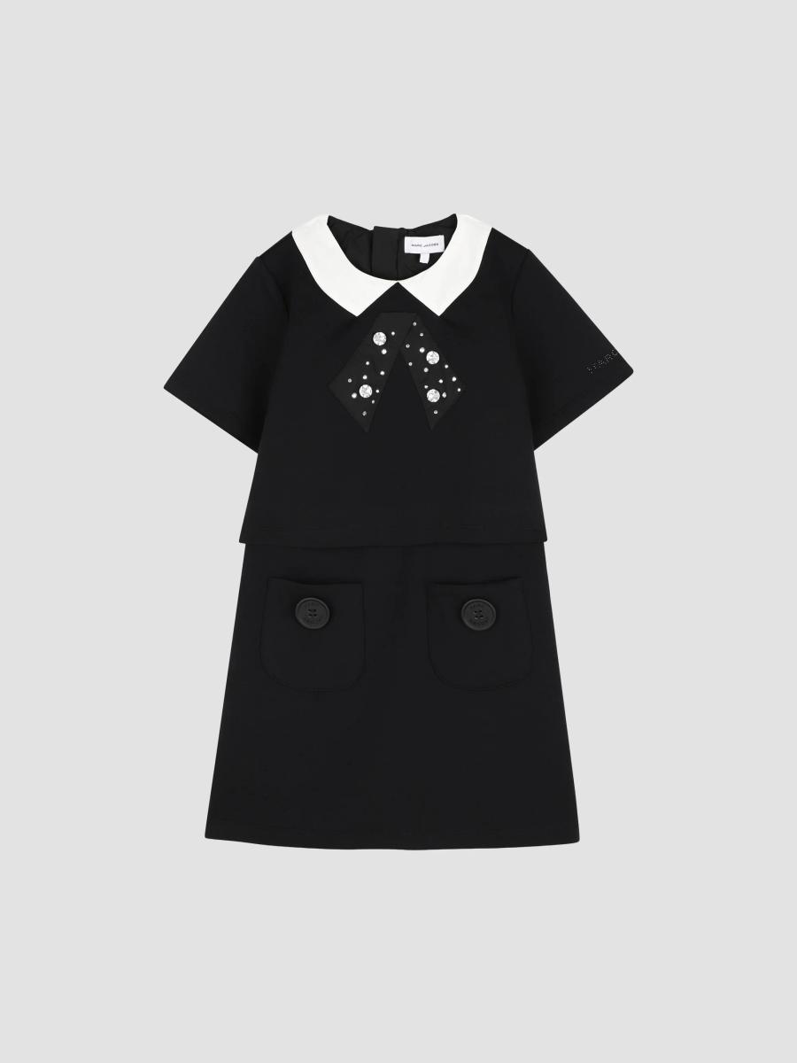Marc Jacobs Girl's Little Girl's & Girl's Embellished Short-sleeve Dress In Black