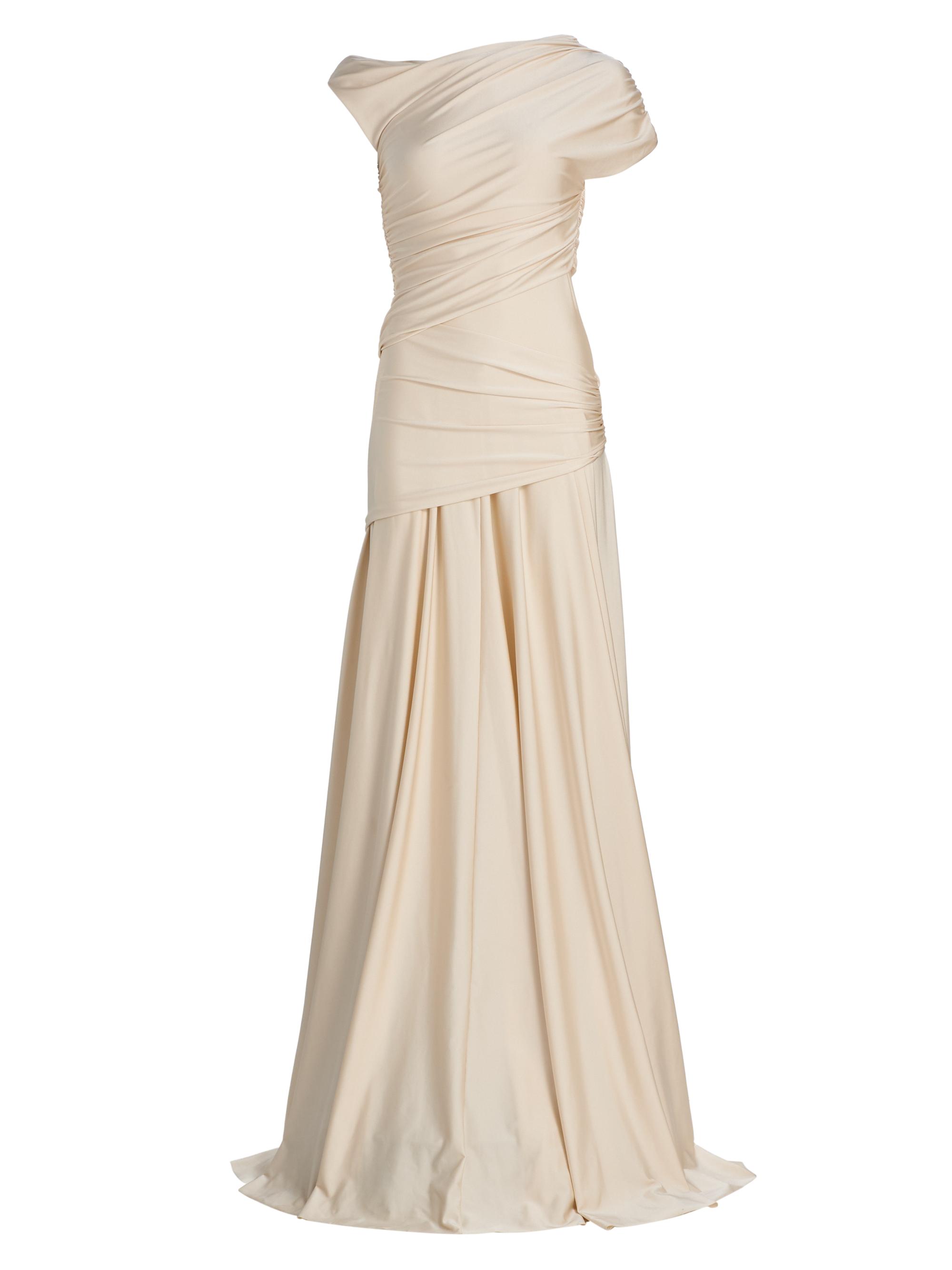 Chiara Boni La Petite Robe Women's Becia JJ Satin Asymmetric Gown - Macadamia
