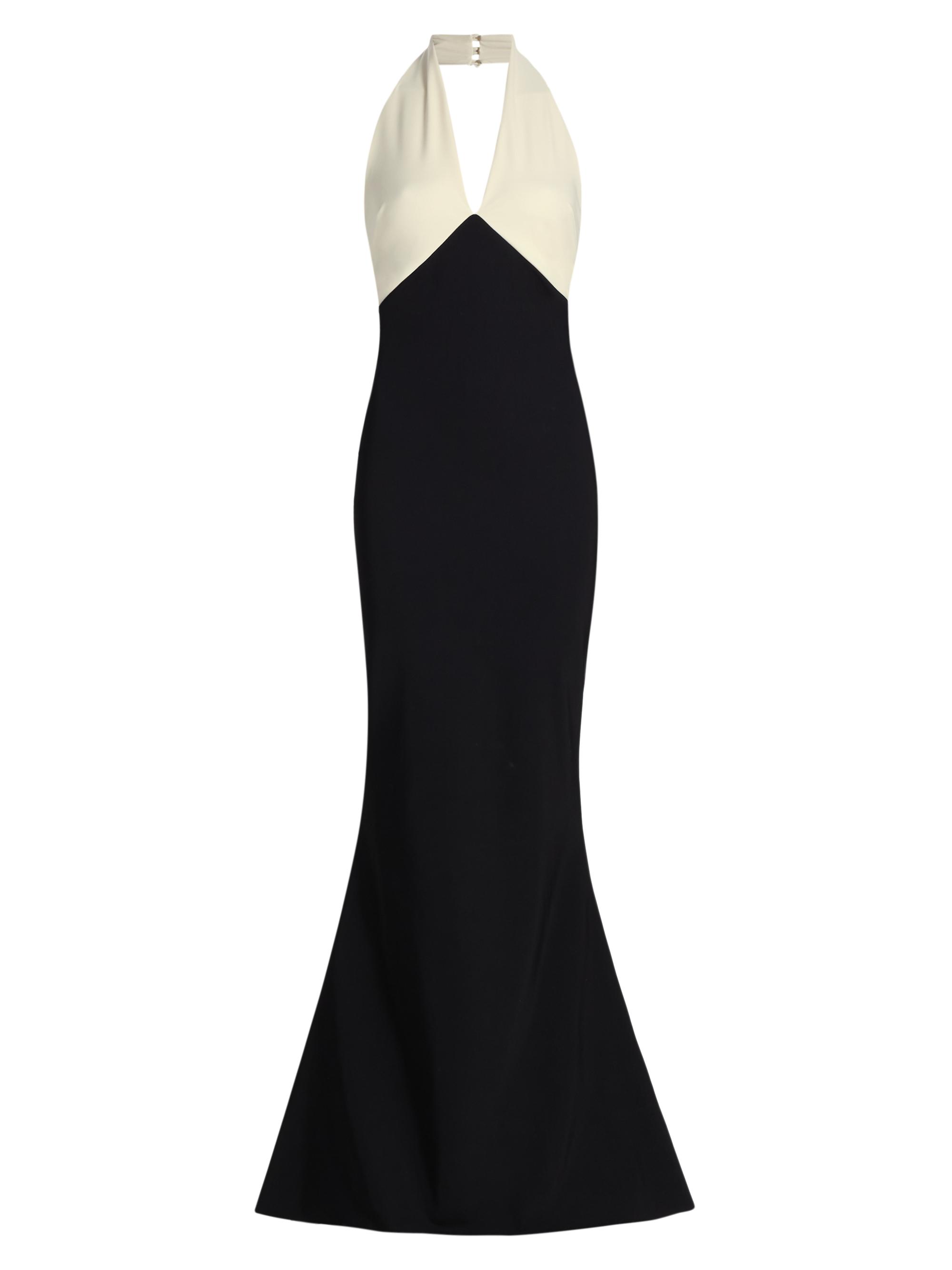 Chiara Boni La Petite Robe Women's Noori Halter Mermaid Gown - Black Cream