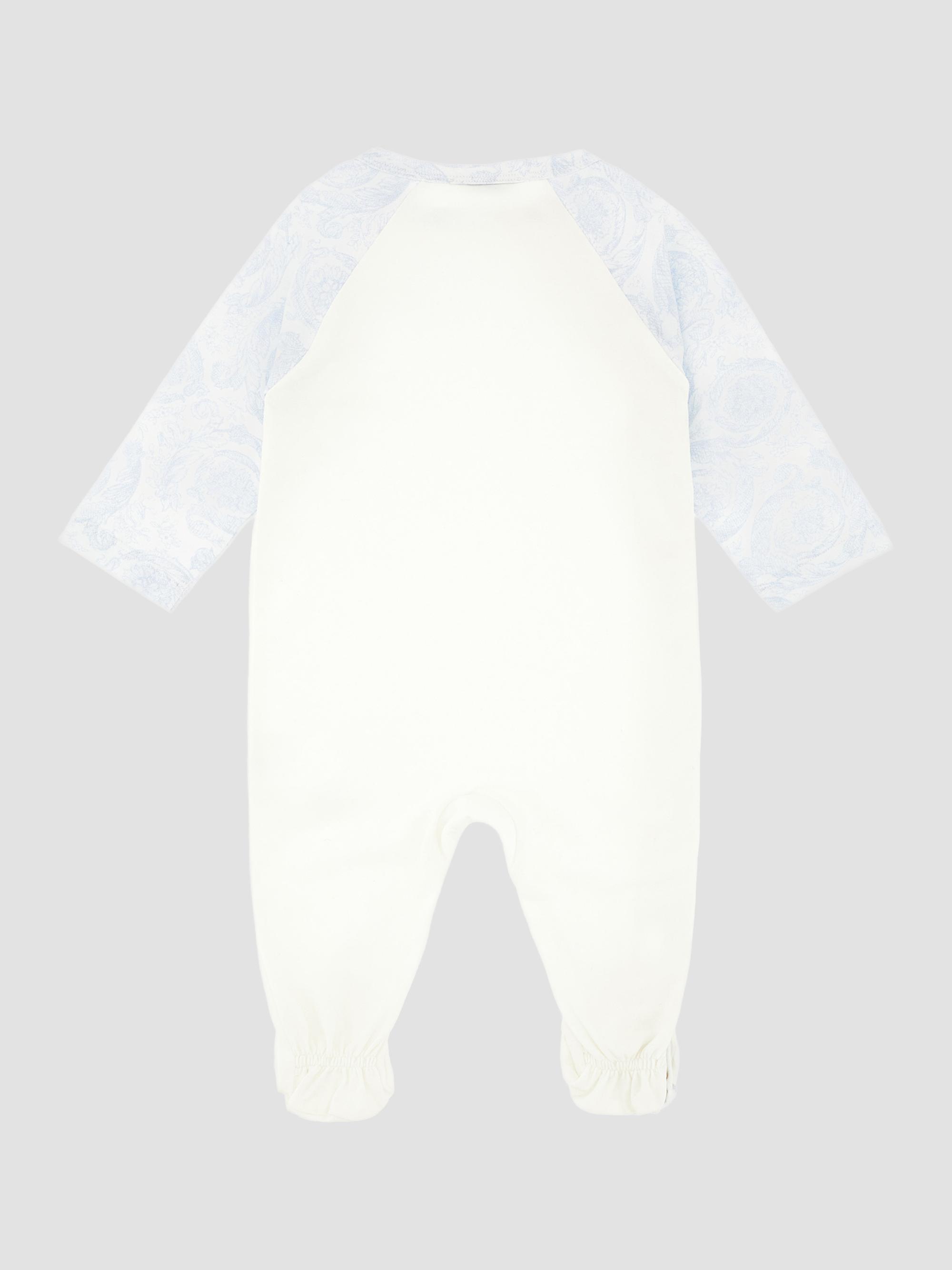 Versace Baby Boy's Medusa Embroidered Cotton Jersey Bodysuit - White 6 Months | Thumbnail 2