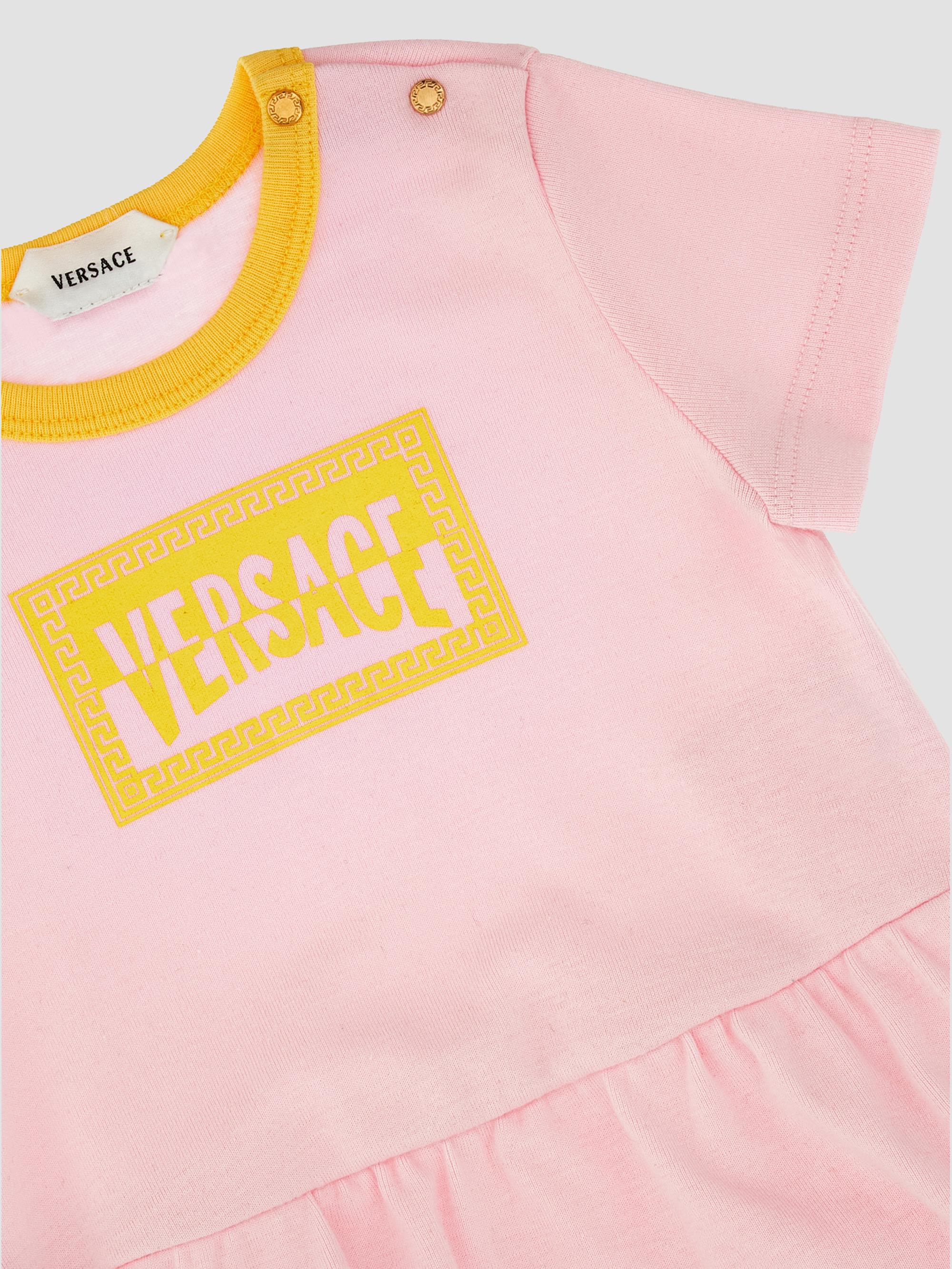 Versace Baby Girl's Logo Romper - Pink 9 Months | Thumbnail 3