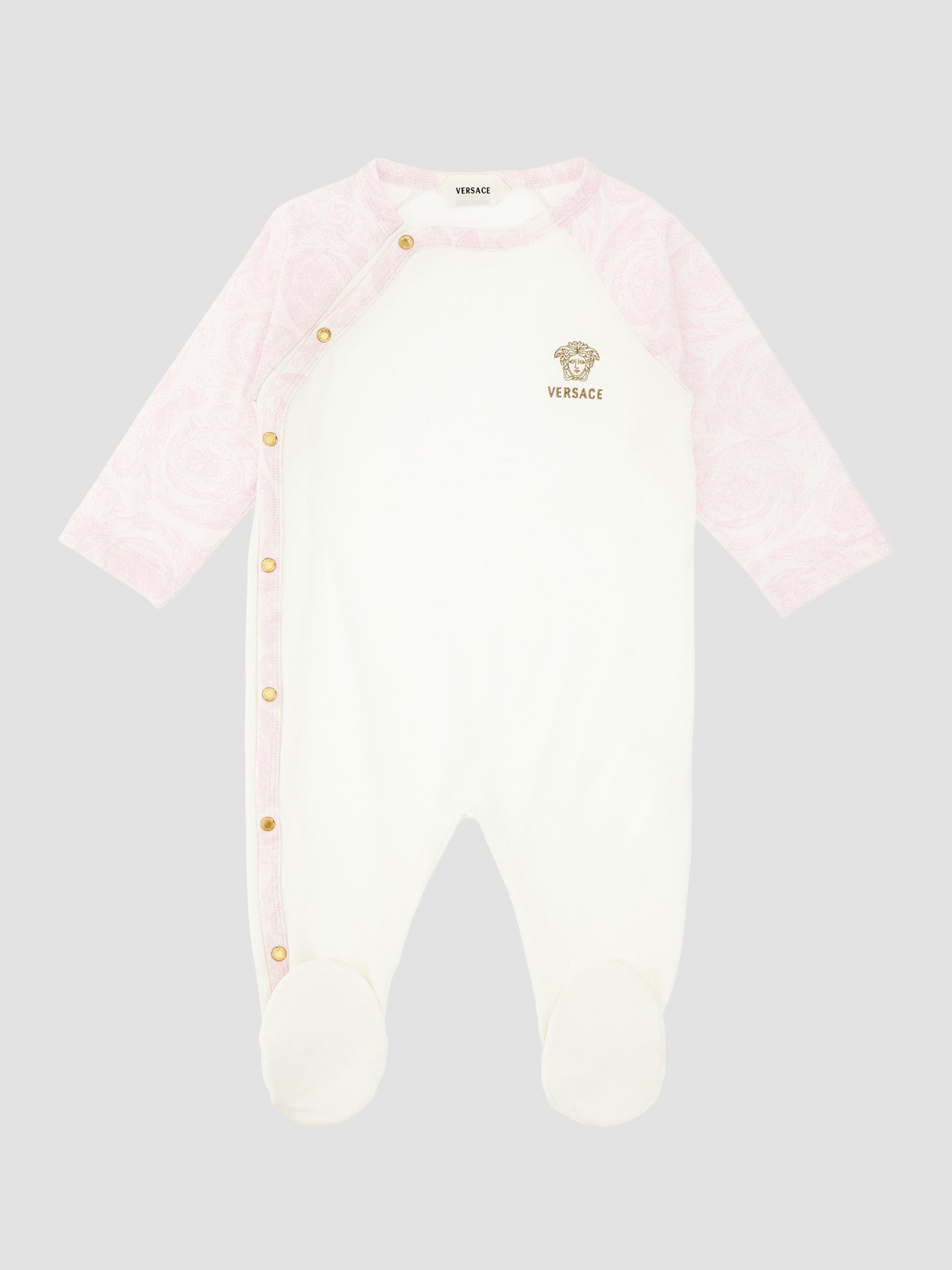 Versace Baby Girl's Printed Medusa Footie - White 6 Months