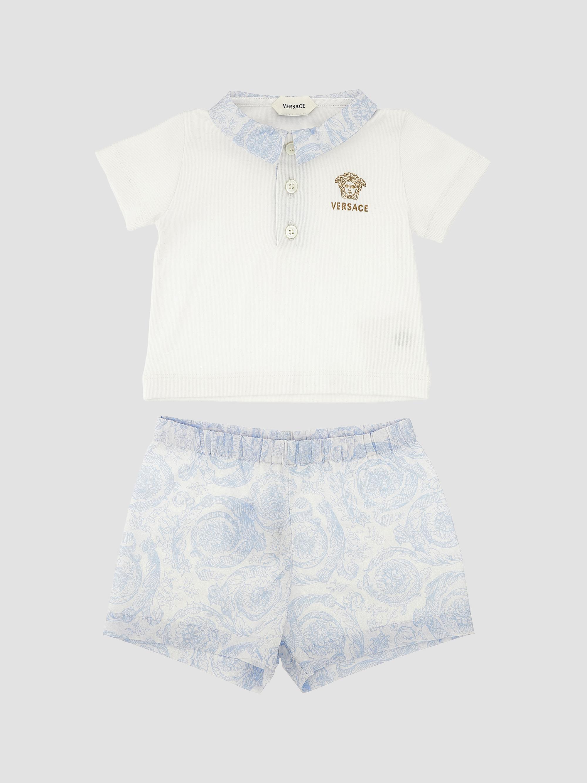 Versace Baby Boy's Medusa Polo & Shorts Set - White 9 Months