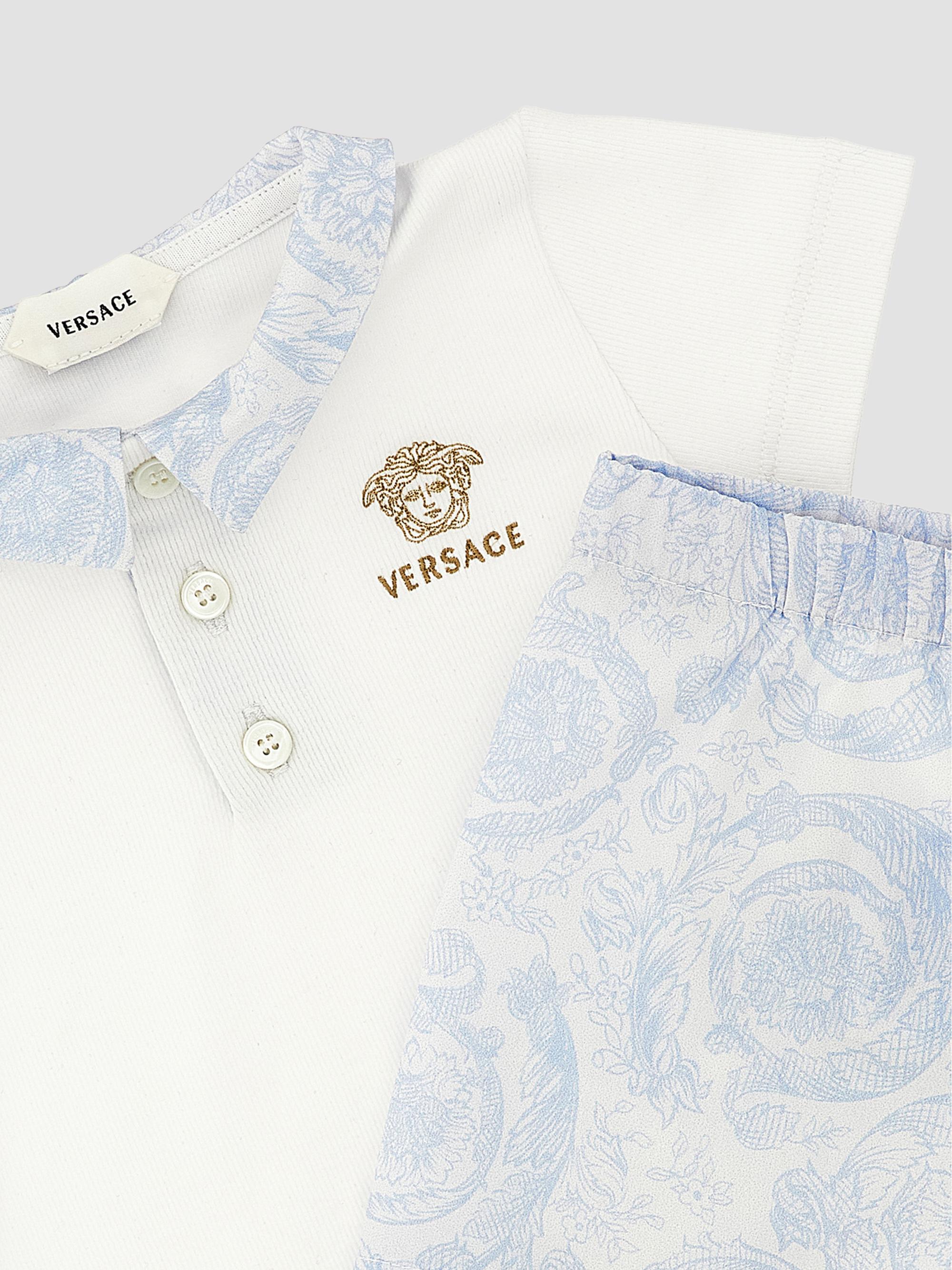 Versace Baby Boy's Medusa Polo & Shorts Set - White 9 Months | Thumbnail 3