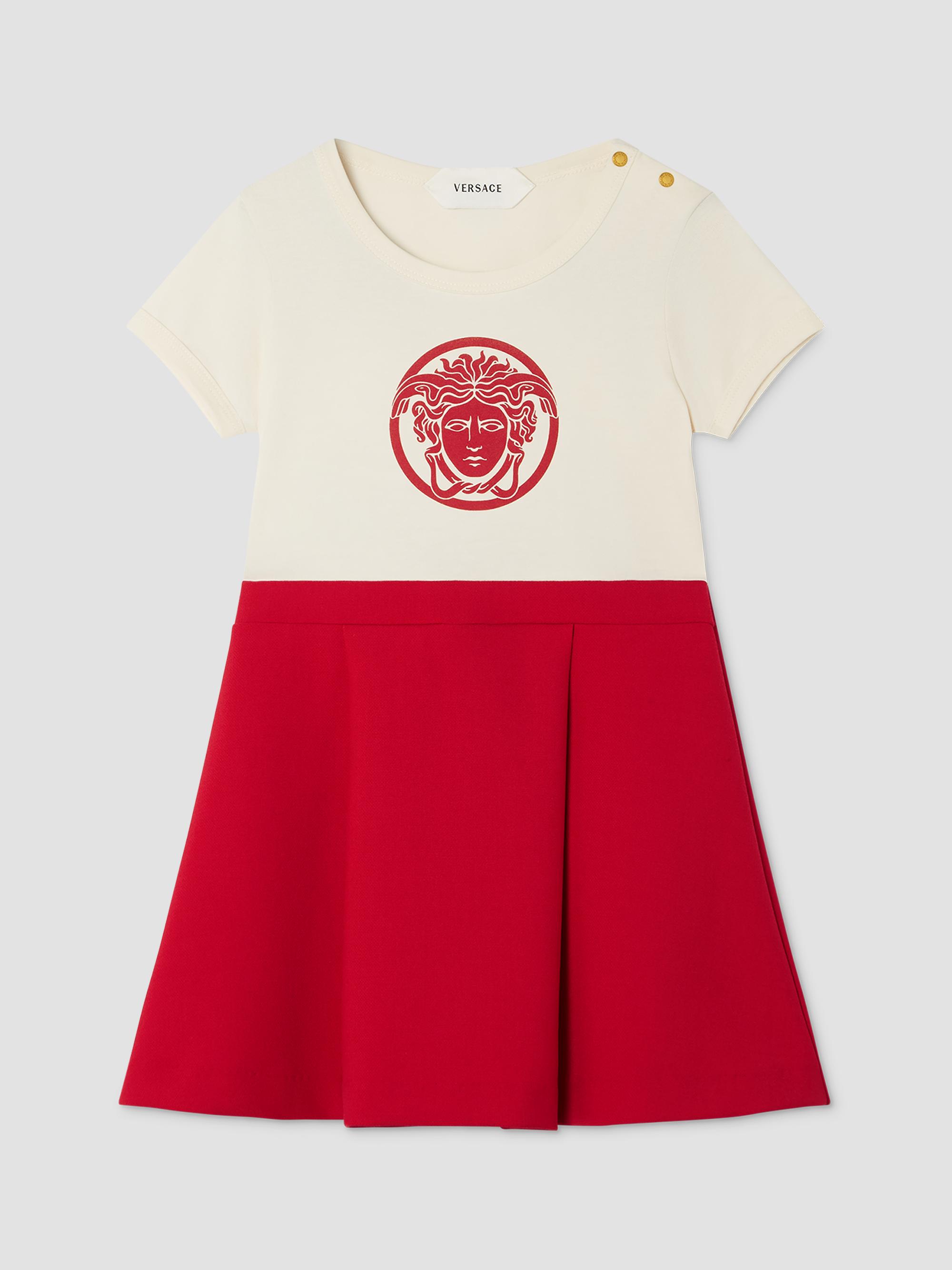 Versace Baby Girl's & Little Girl's Colorblocked Cotton Jersey Dress - Cream | Thumbnail 3