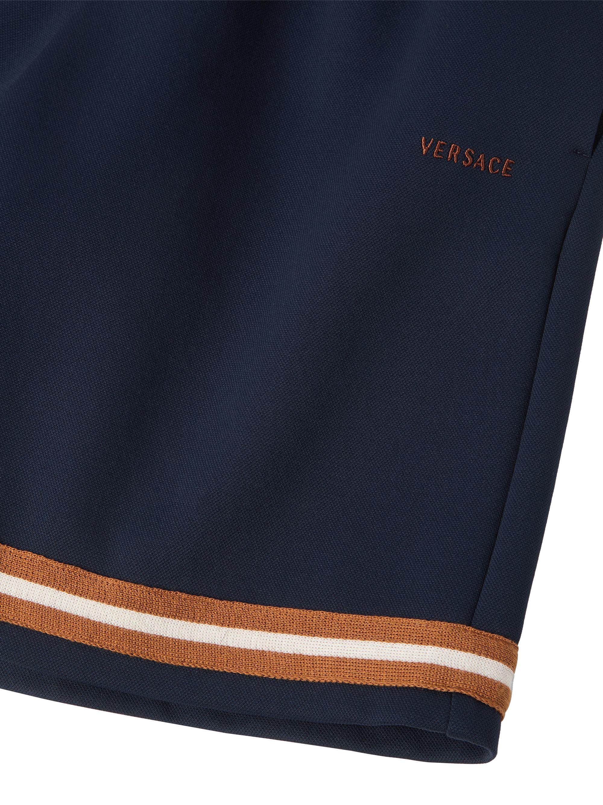 Versace Little Boy's & Boy's Logo Embroidered Techno Shorts - Dark Navy | Thumbnail 3
