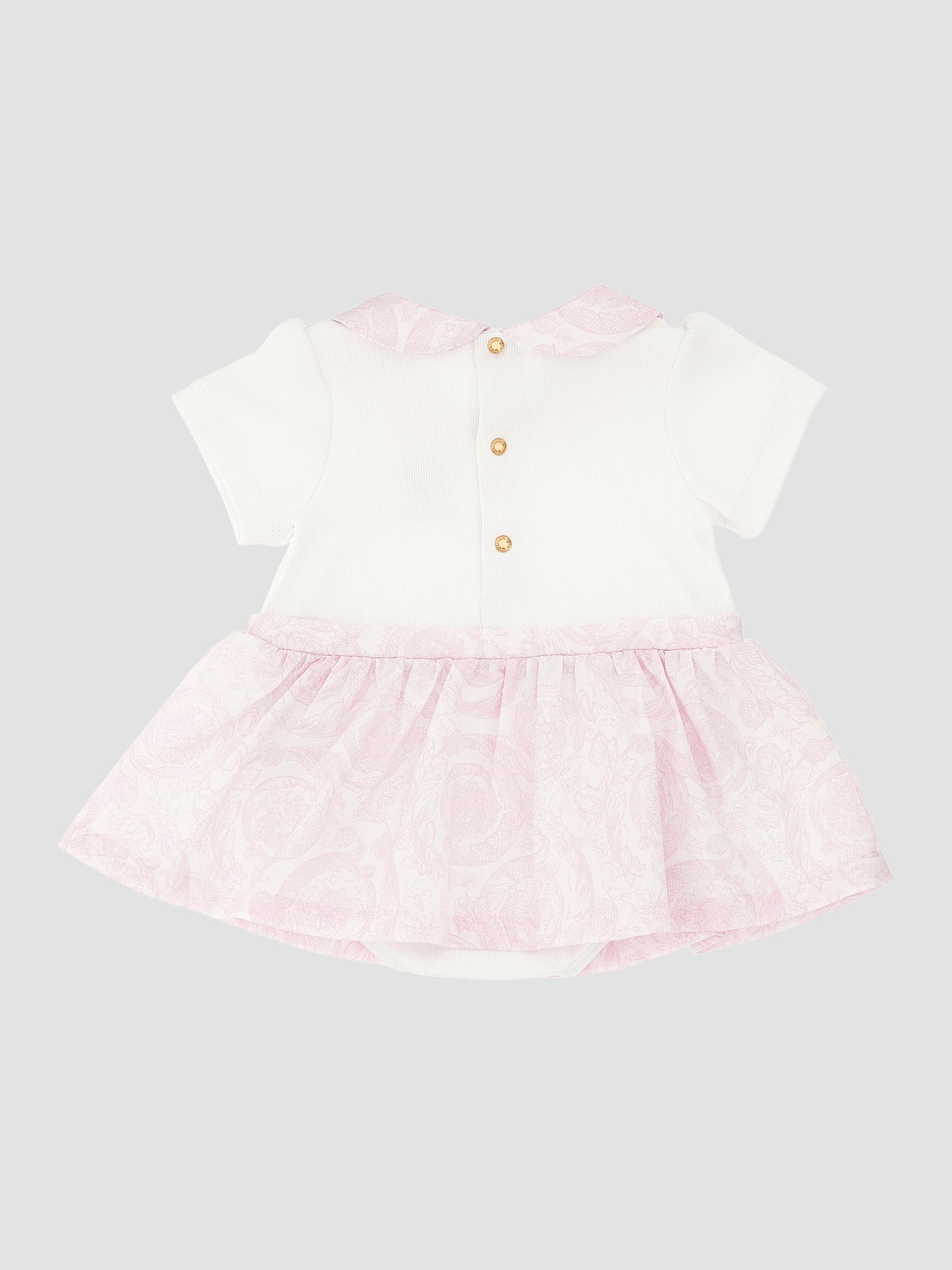 Versace Baby Girl's Ribbed Medusa Embroidery Dress - White 9 Months | Thumbnail 2