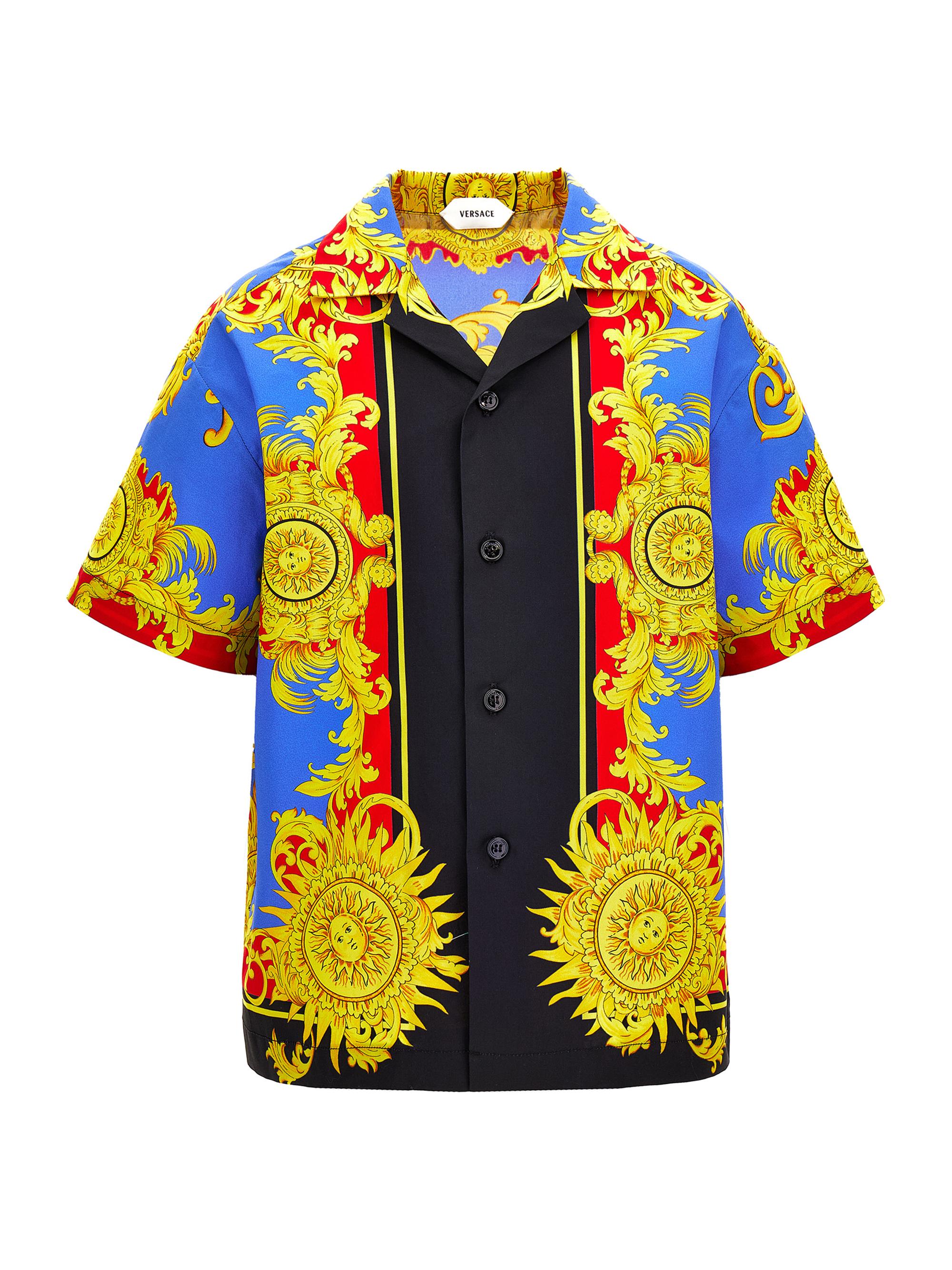 Versace Baby Boy's, Little Boy's & Boy's Barocco Short-Sleeve Shirt - Blue