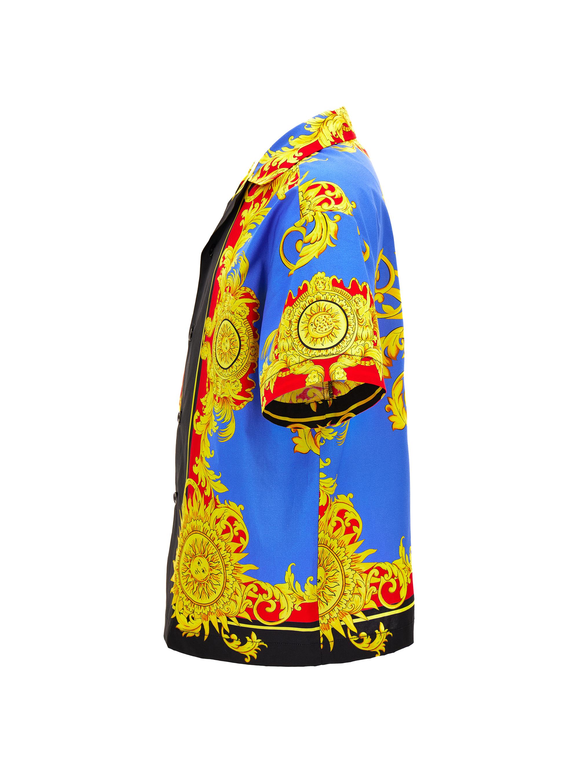 Versace Baby Boy's, Little Boy's & Boy's Barocco Short-Sleeve Shirt - Blue | Thumbnail 3