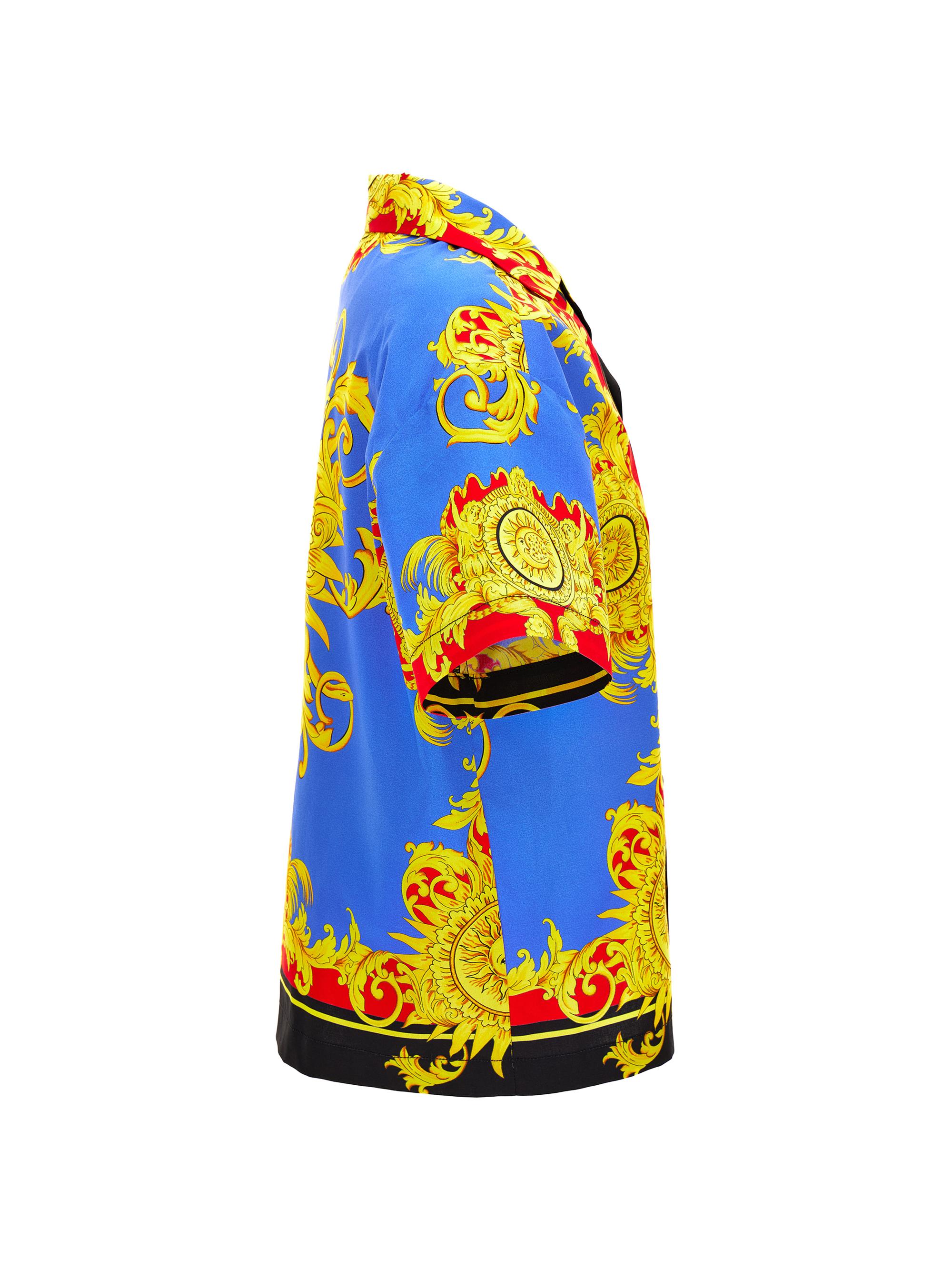 Versace Baby Boy's, Little Boy's & Boy's Barocco Short-Sleeve Shirt - Blue | Thumbnail 4