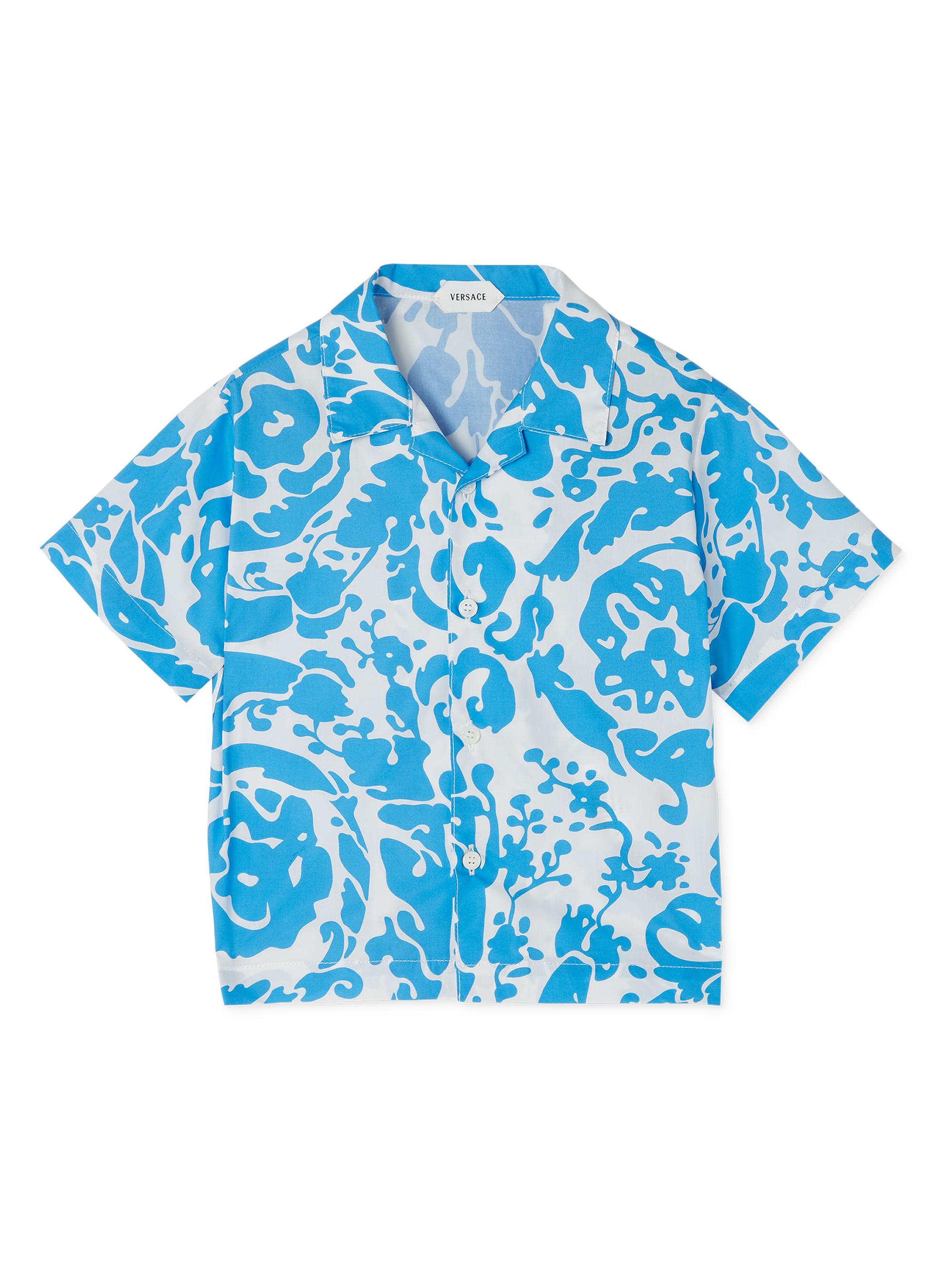Versace Baby Boy's & Little Boy's Barocco Poplin Short-Sleeve Shirt - White