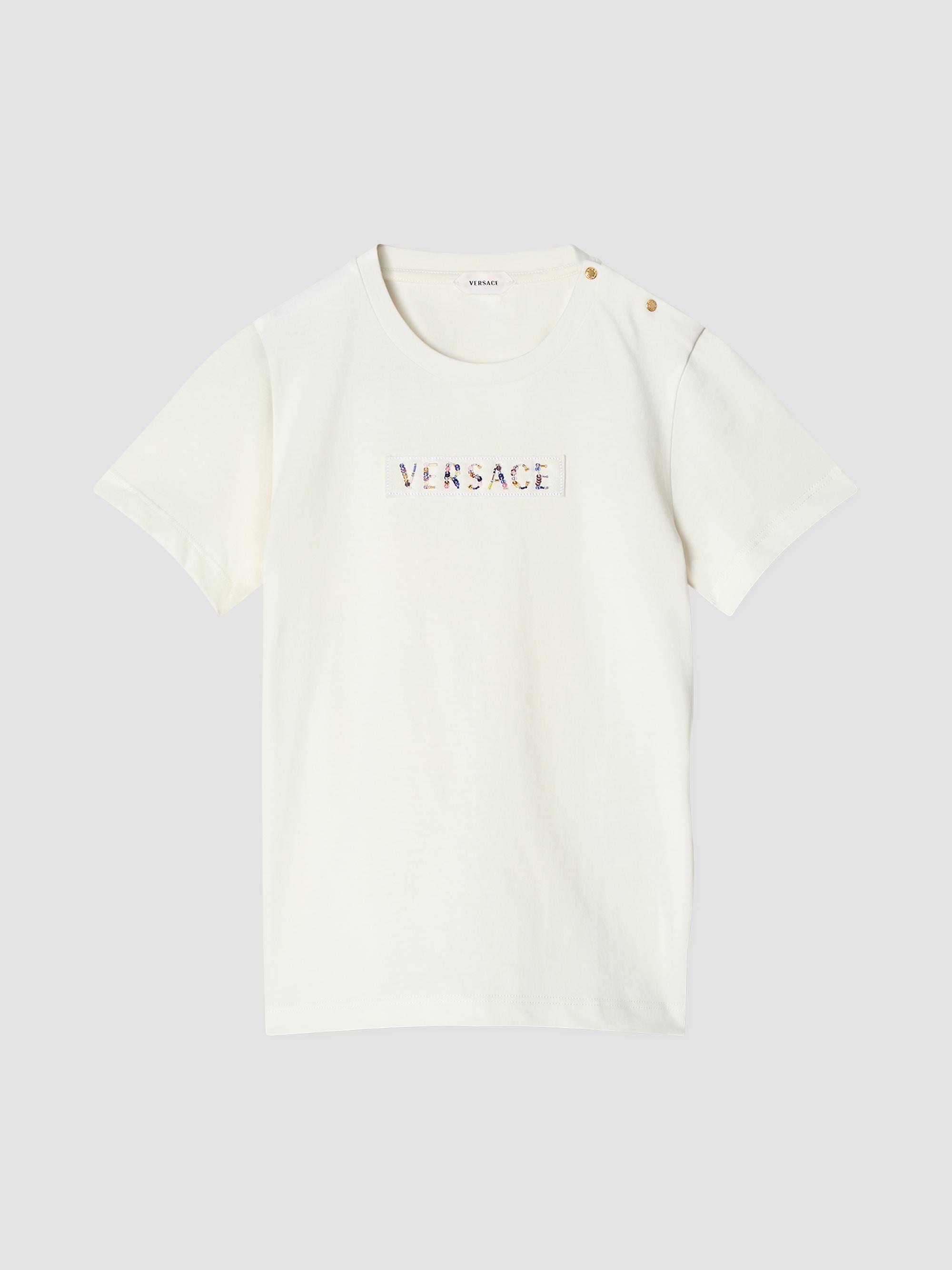 Versace Little Girl's & Girl's Logo Embellished T-Shirt - White | Thumbnail 4