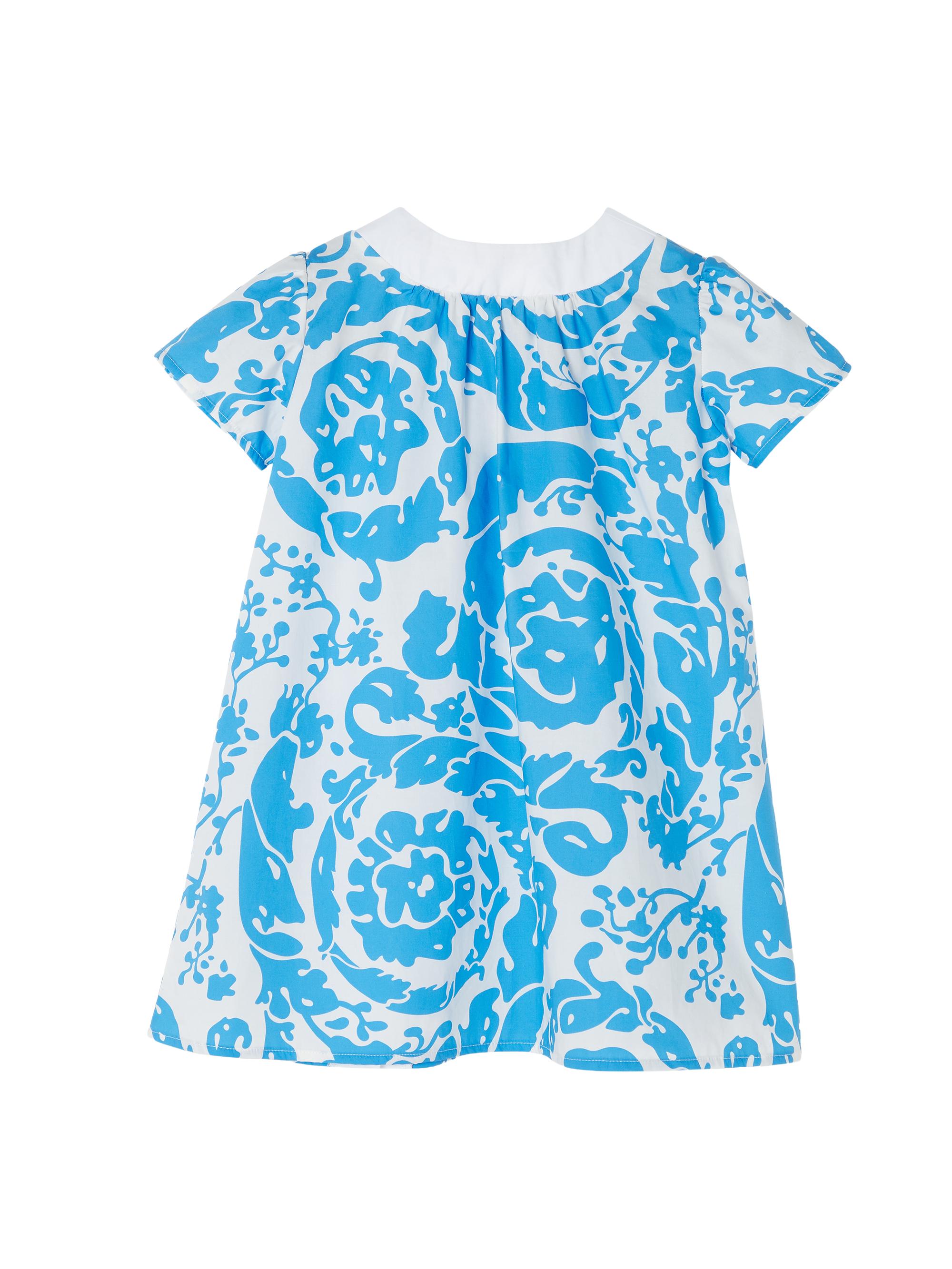 Versace Baby Girl's & Little Girl's Barocco-Print Cotton Poplin Dress - Azure Blue | Thumbnail 2
