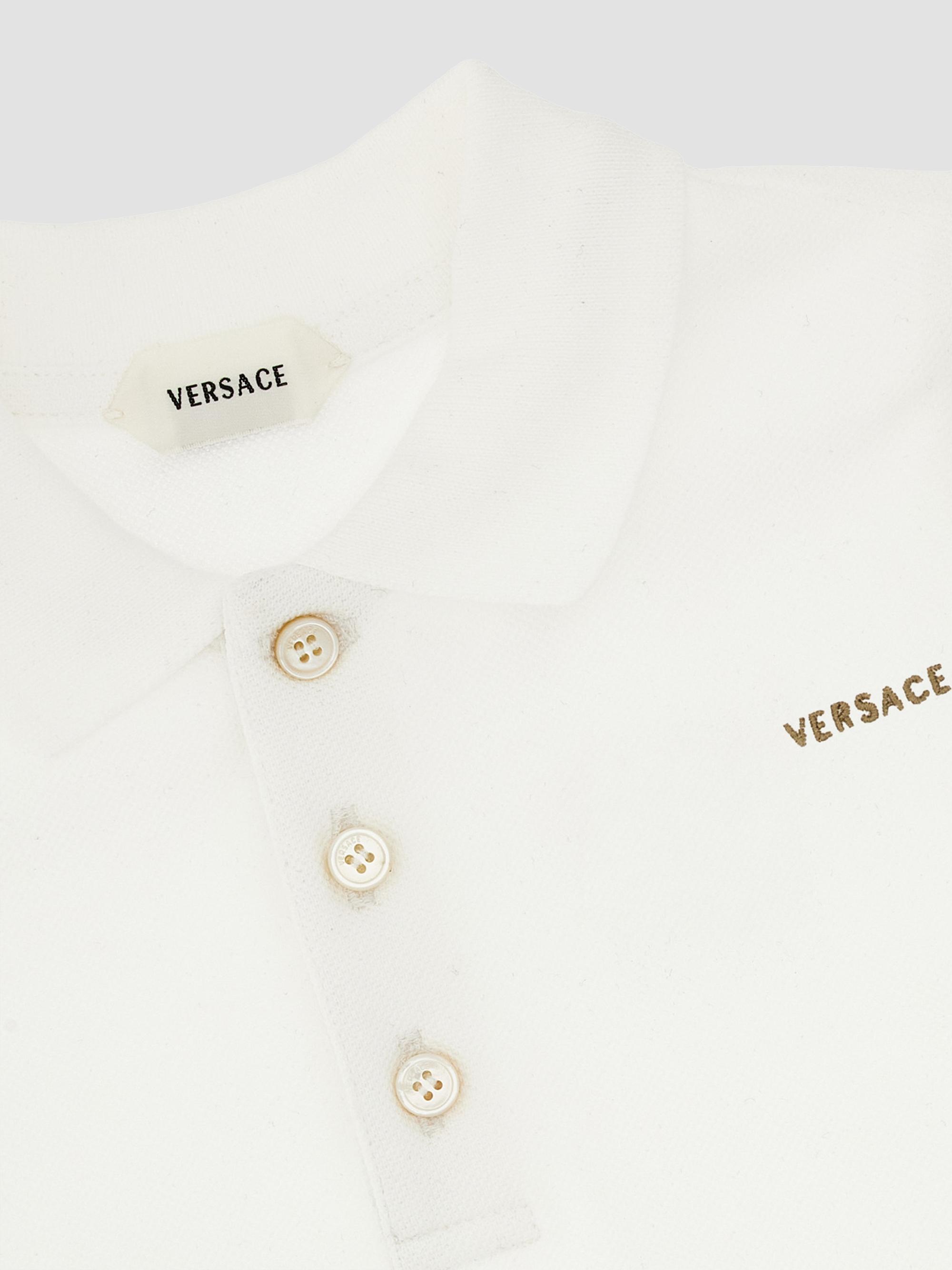 Versace Baby Boy's & Little Boy's Logo Piqué Polo Shirt - White | Thumbnail 3