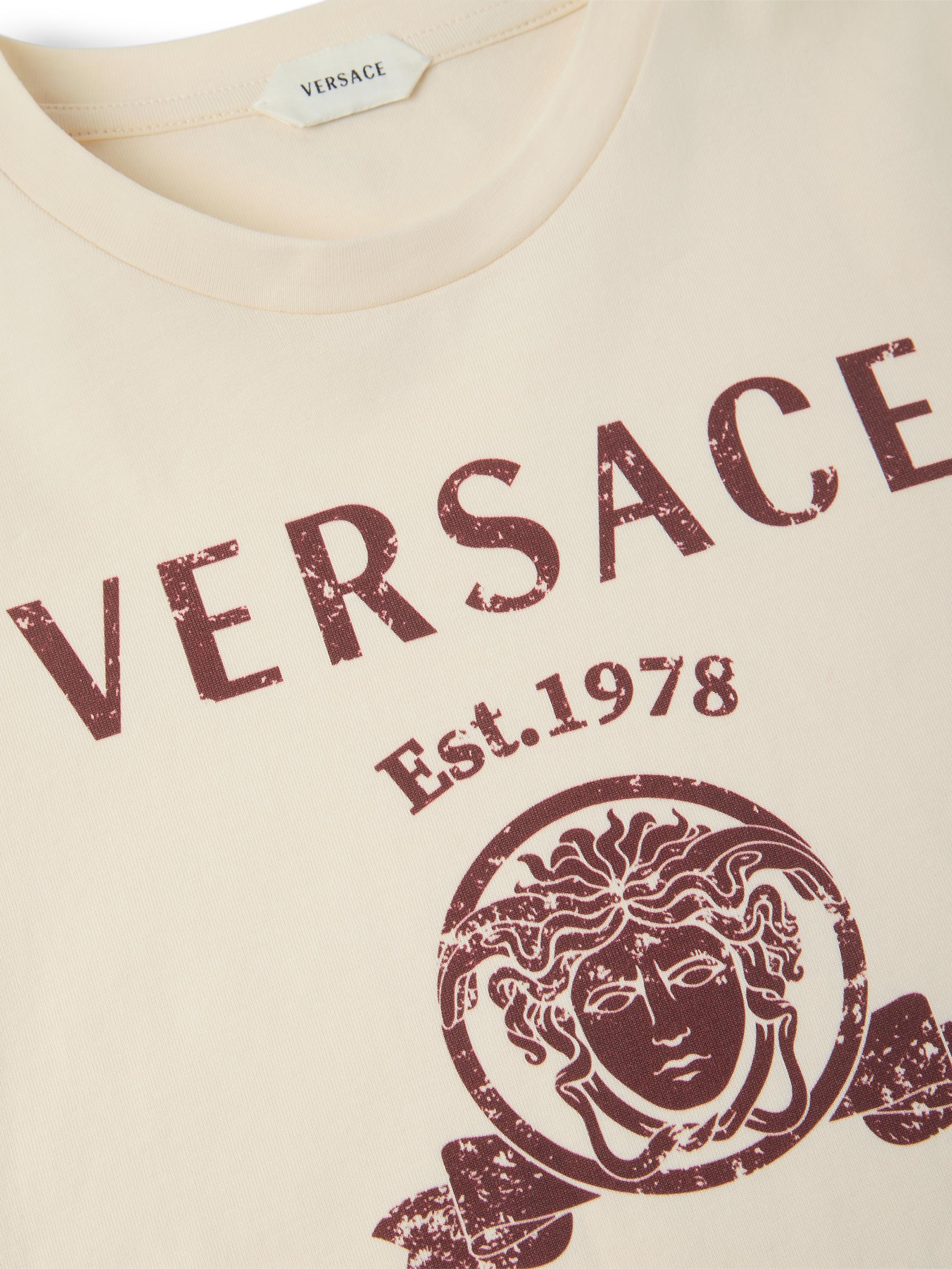 Versace Little Kid's & Kid's  Varsity Print Jersey T-Shirt - Cream | Thumbnail 3