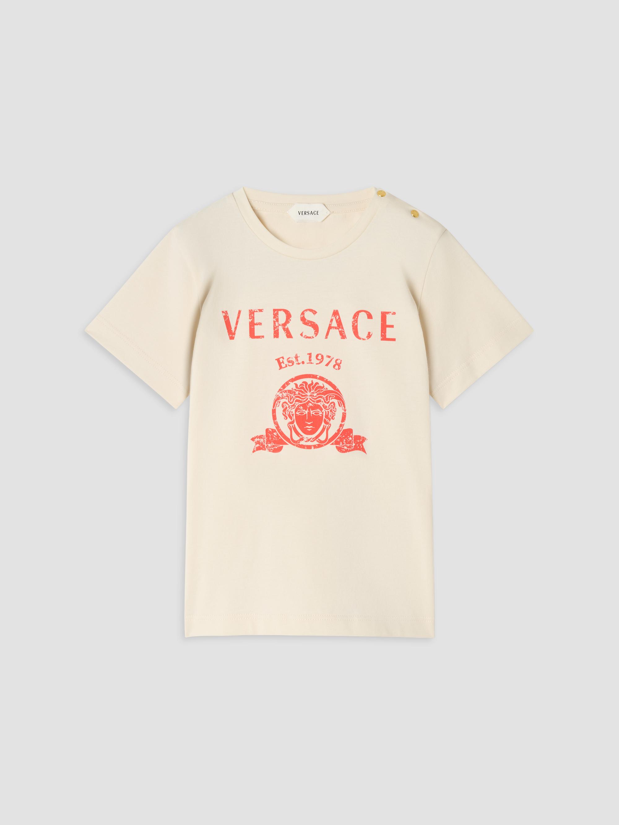 Versace Baby Girl's & Little Girl's Varsity-Print Cotton T-Shirt - Cream